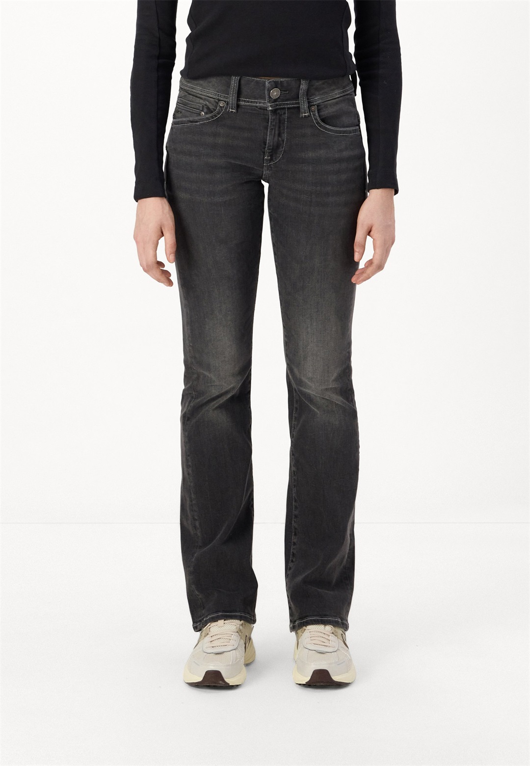 G-STAR MIDGE MID WAIST - Jeans Bootcut - faded black magnet/black denim