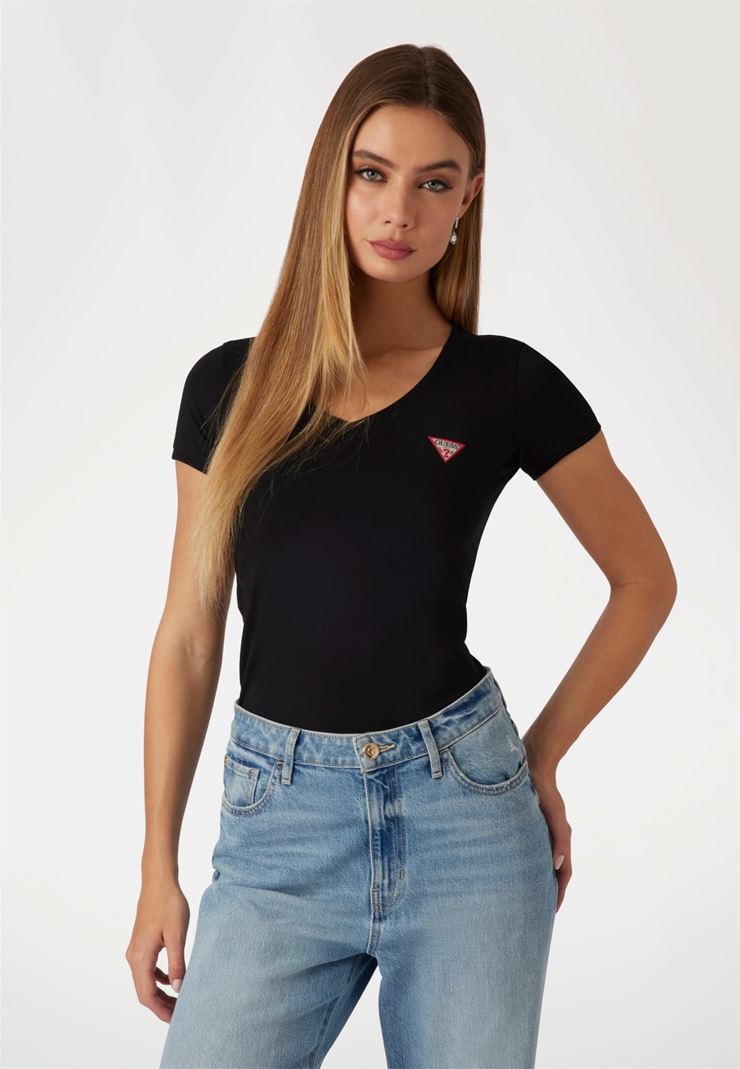 Guess MINI TRIANGLE TEE - T-Shirt basic - jet black/schwarz