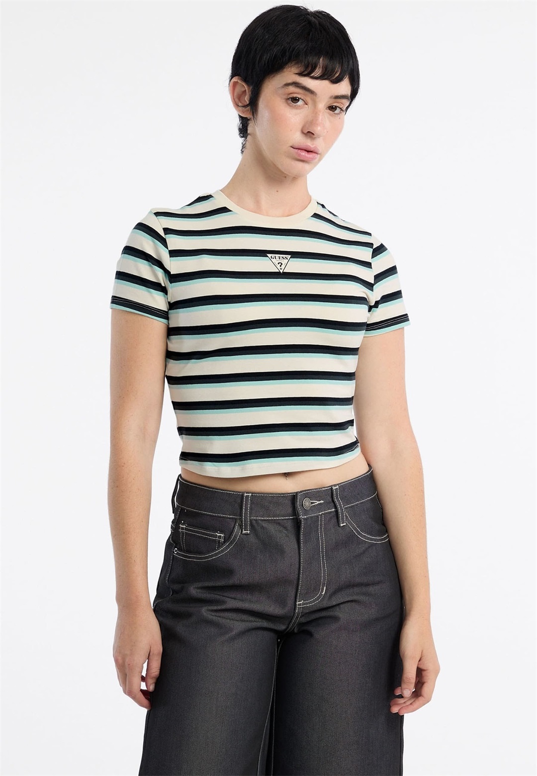 Guess T-Shirt print - mehrfarbig grundton blau/blau Guess T-Shirt print - mehrfarbig grundton blau/blau