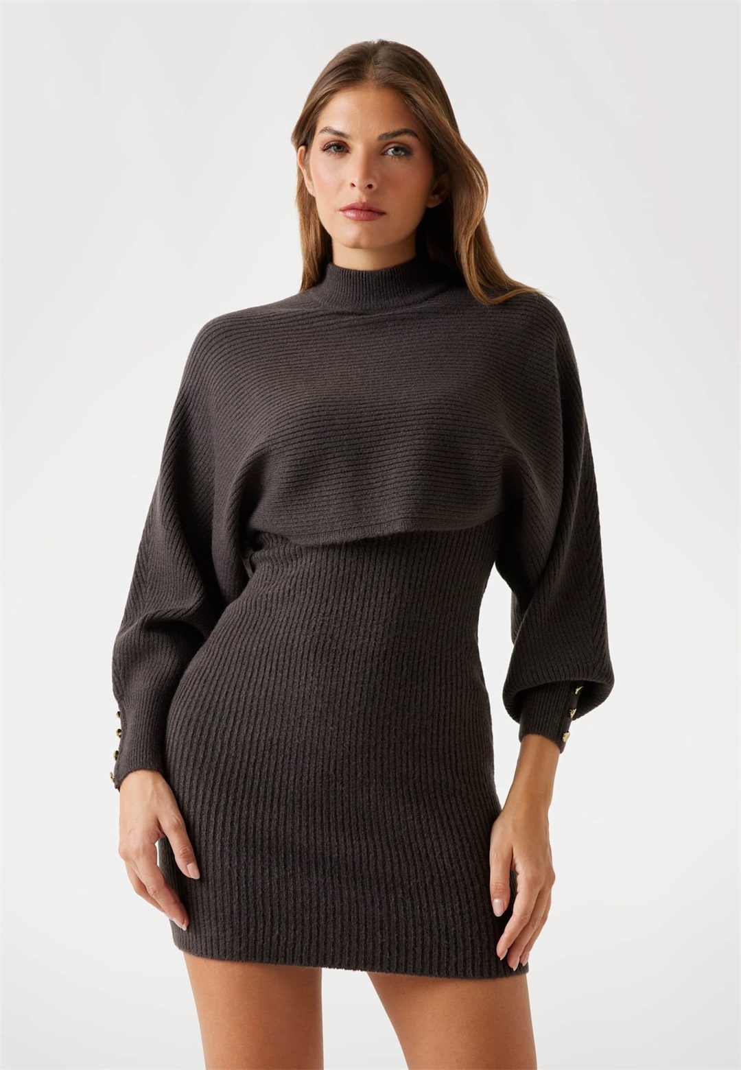 Guess CRISS CROSS AM RÜCKEN - Strickpullover - dunkelbraun