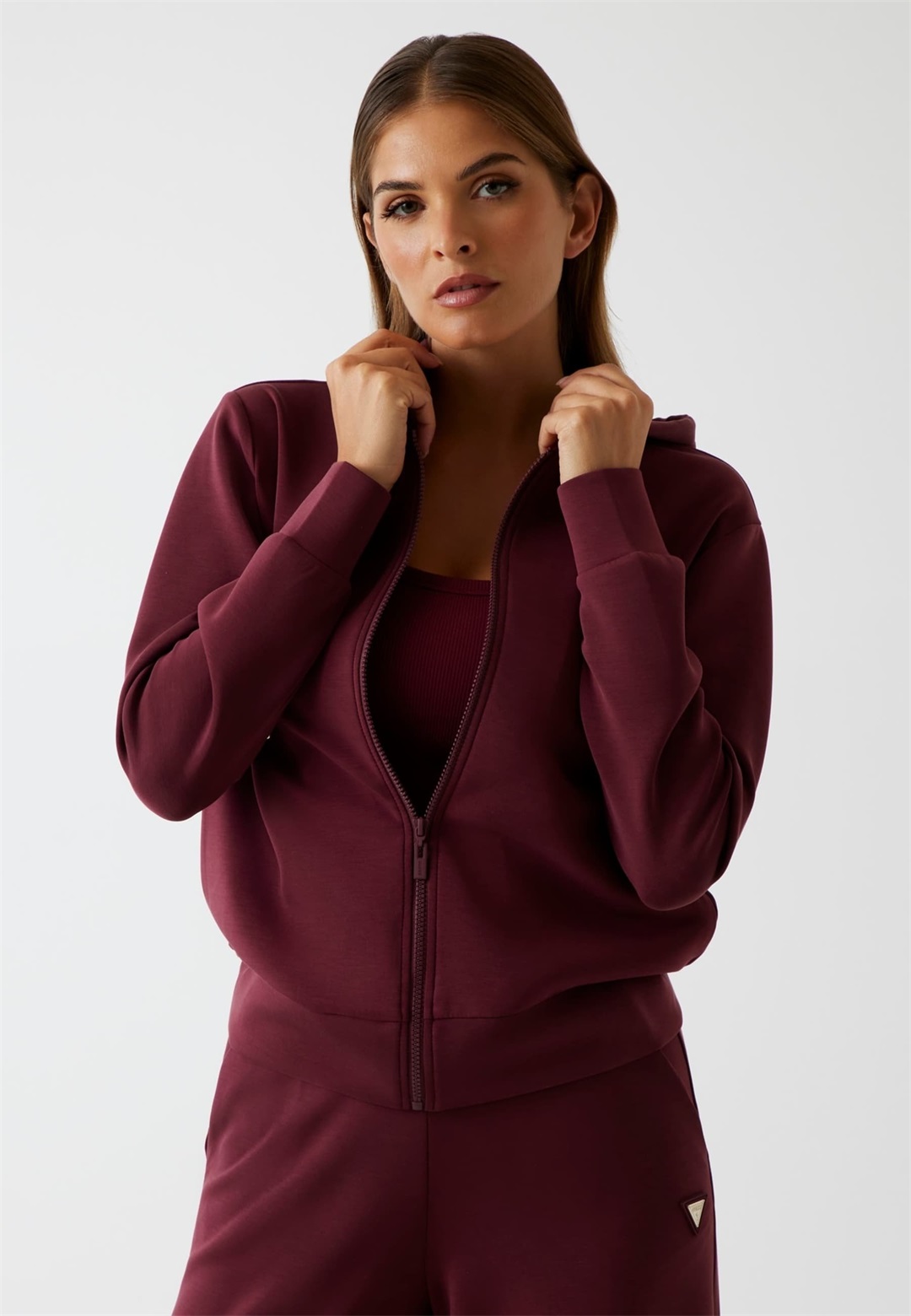 Guess Sweatjacke - weinrot/dunkelrot