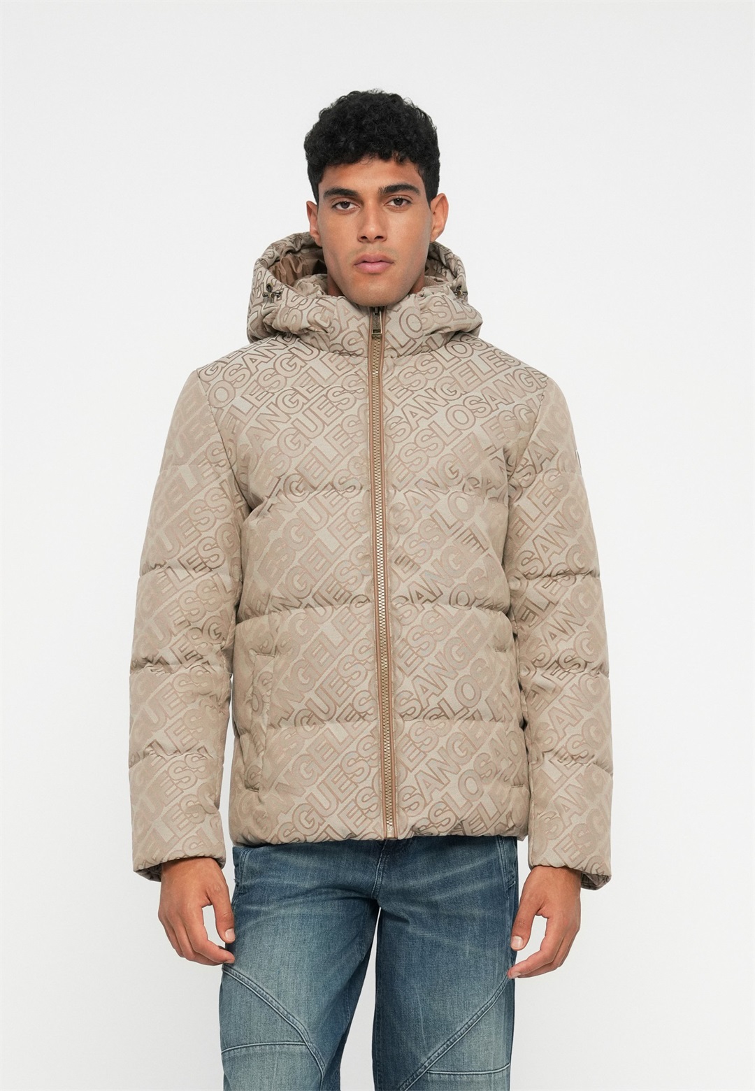 Guess ALL OVER LOGO JACKET - Winterjacke - brown/braun