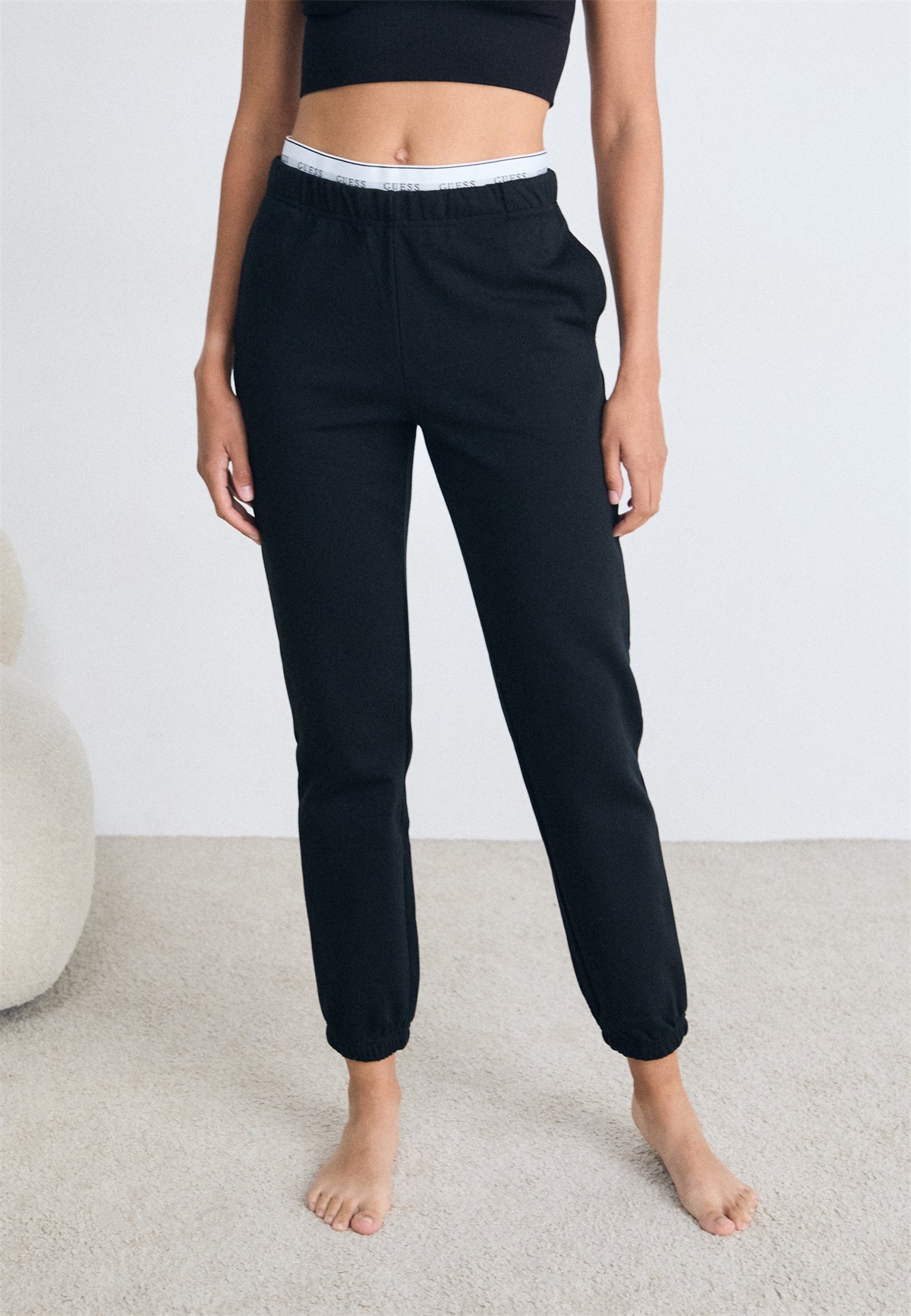 Guess SOFIA CUFFED PANT - Nachtwäsche Hose - jet black/schwarz