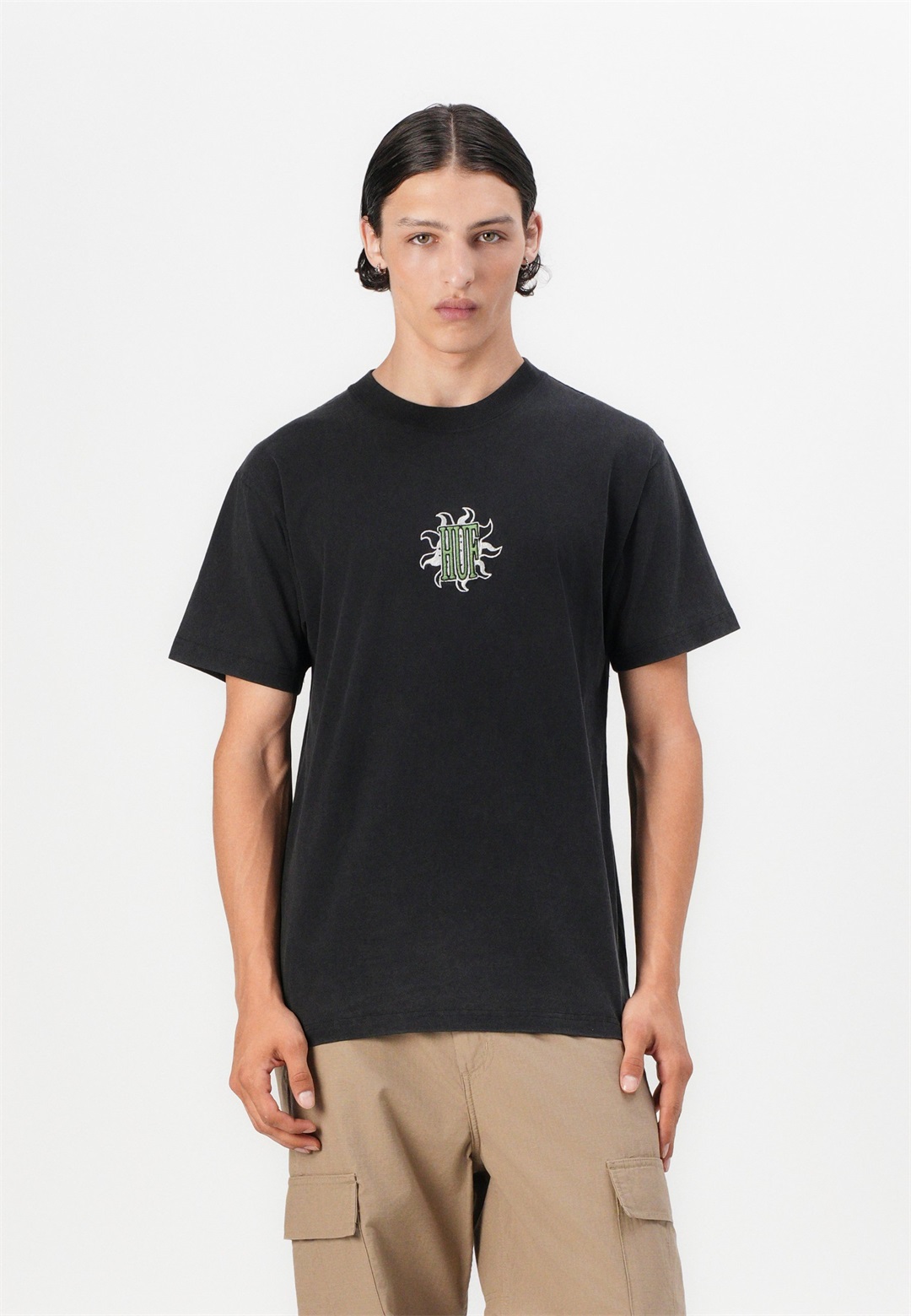 HUF TEE UNISEX - T-Shirt print - washed black/schwarz