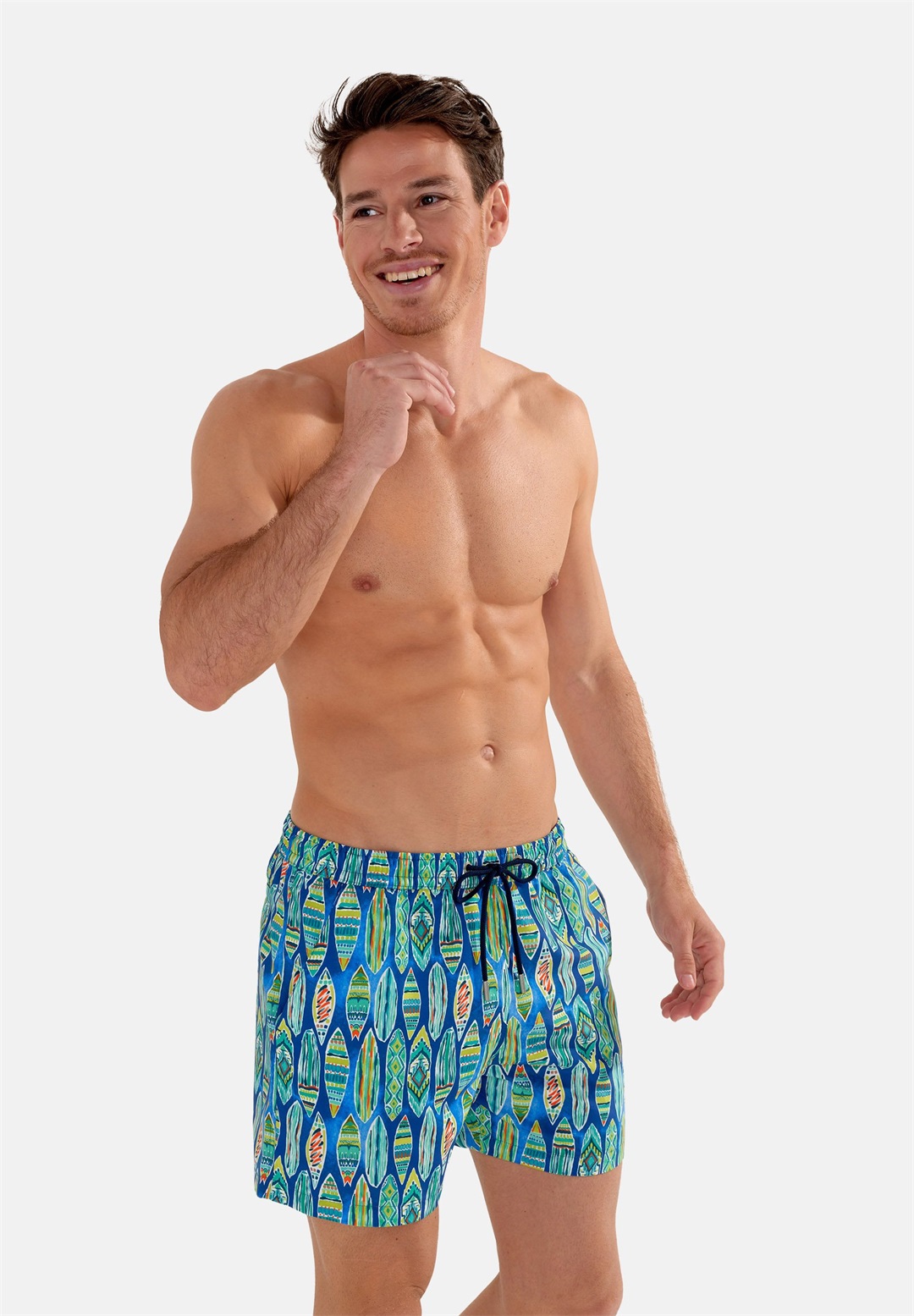 HOM Badeshorts - blue print/blau