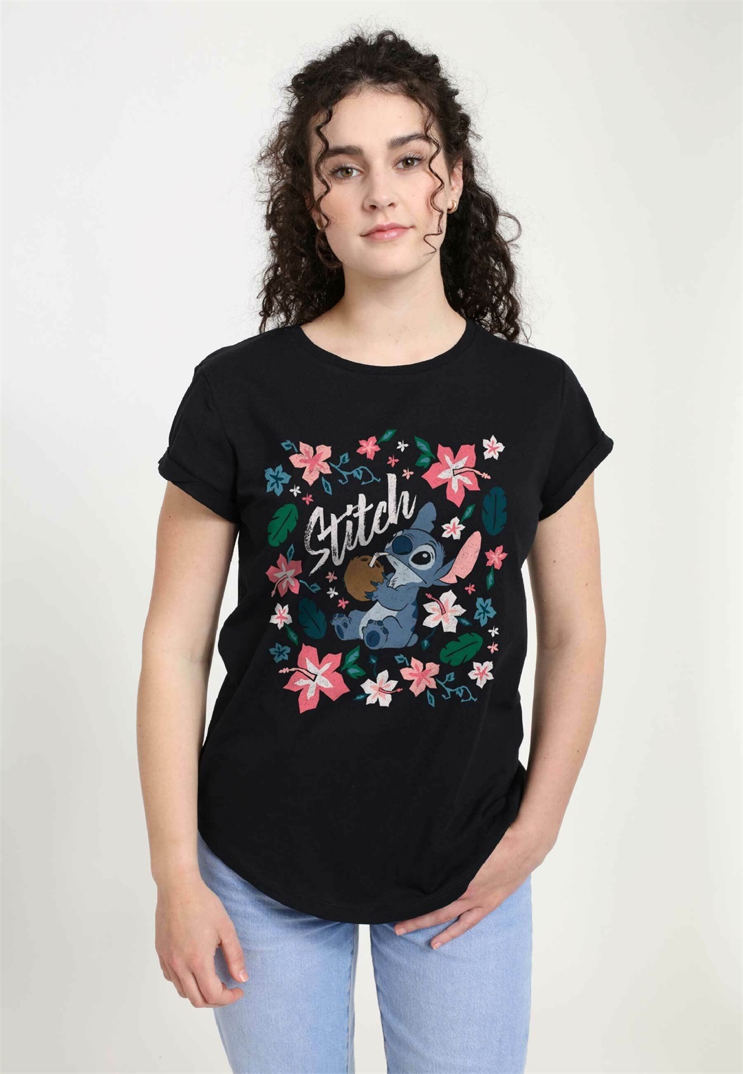Disney DISNEY CLASSICS LILO & STITCH - TROPICAL STITCH - T-Shirt print - black/schwarz