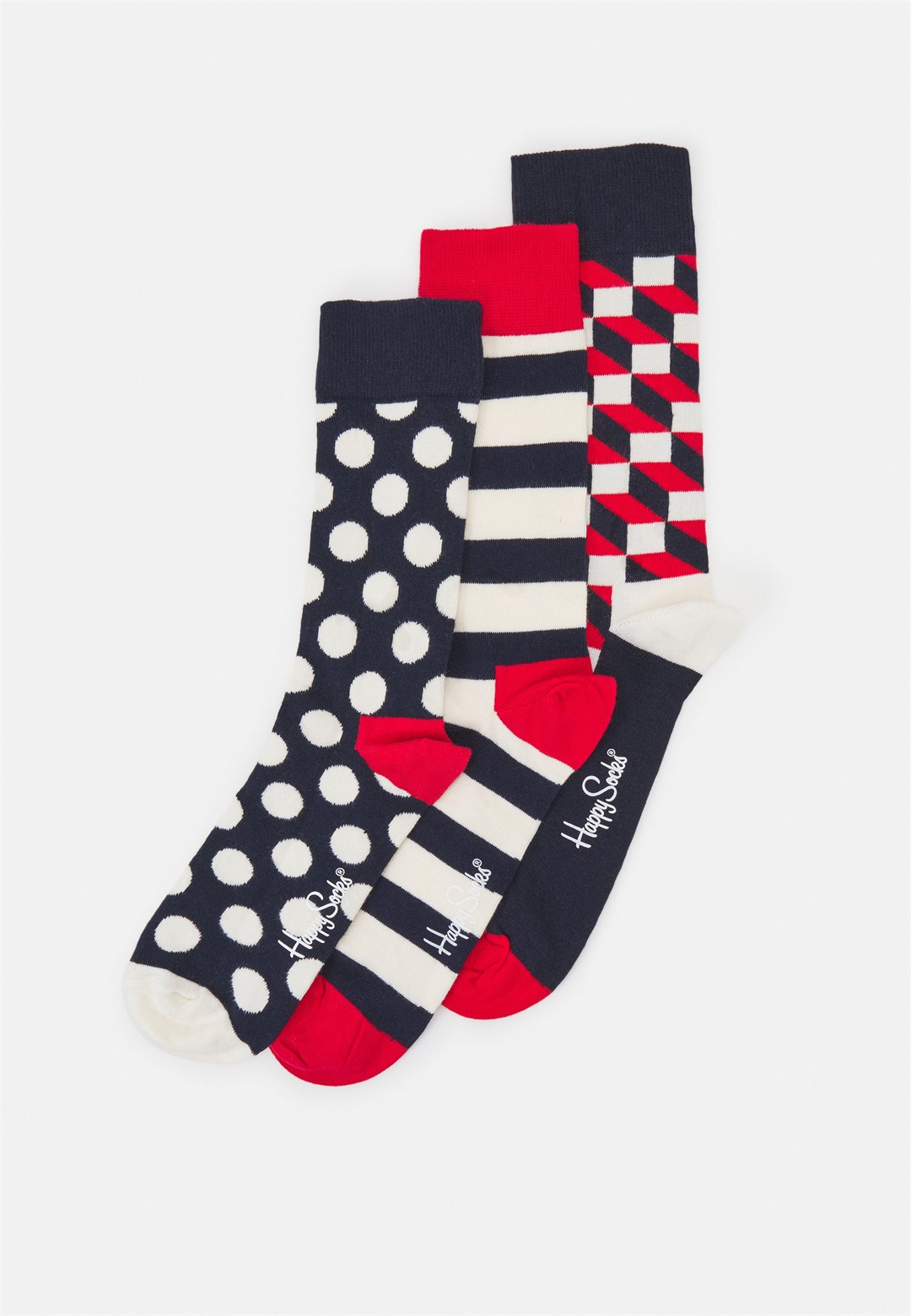 Happy Socks BIG DOT FILLED OPTIC STRIPE UNISEX 3 PACK - Socken - multi/mehrfarbig