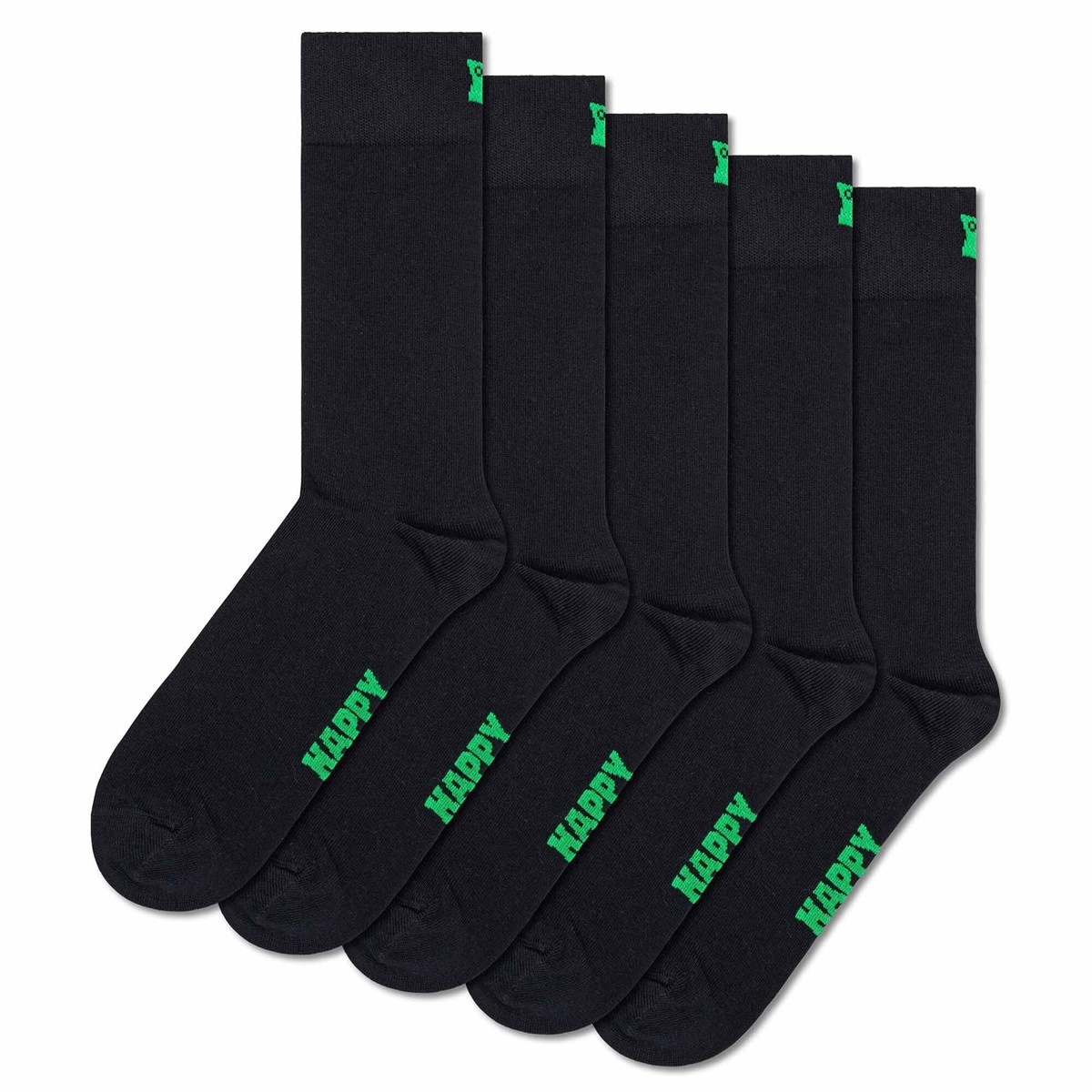 Happy Socks SOLID SOCKS UNISEX 5 PACK - Socken - black/schwarz