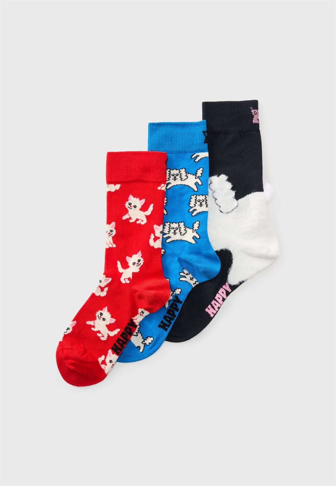 Happy Socks CLOUD DOG KITTEN FLUFFY DOG SOCKS UNISEX 3 PACK - Socken - dark blue/blue/red/dunkelblau