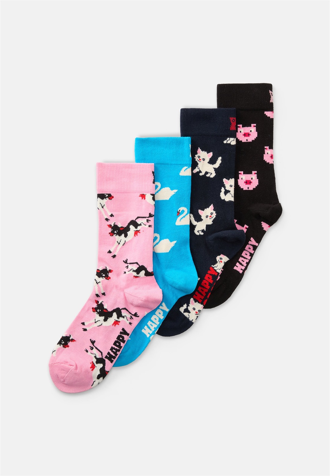 Happy Socks SWAN PIG COW KITTEN SOCKS UNISEX 4 PACK - Socken - multi/mehrfarbig
