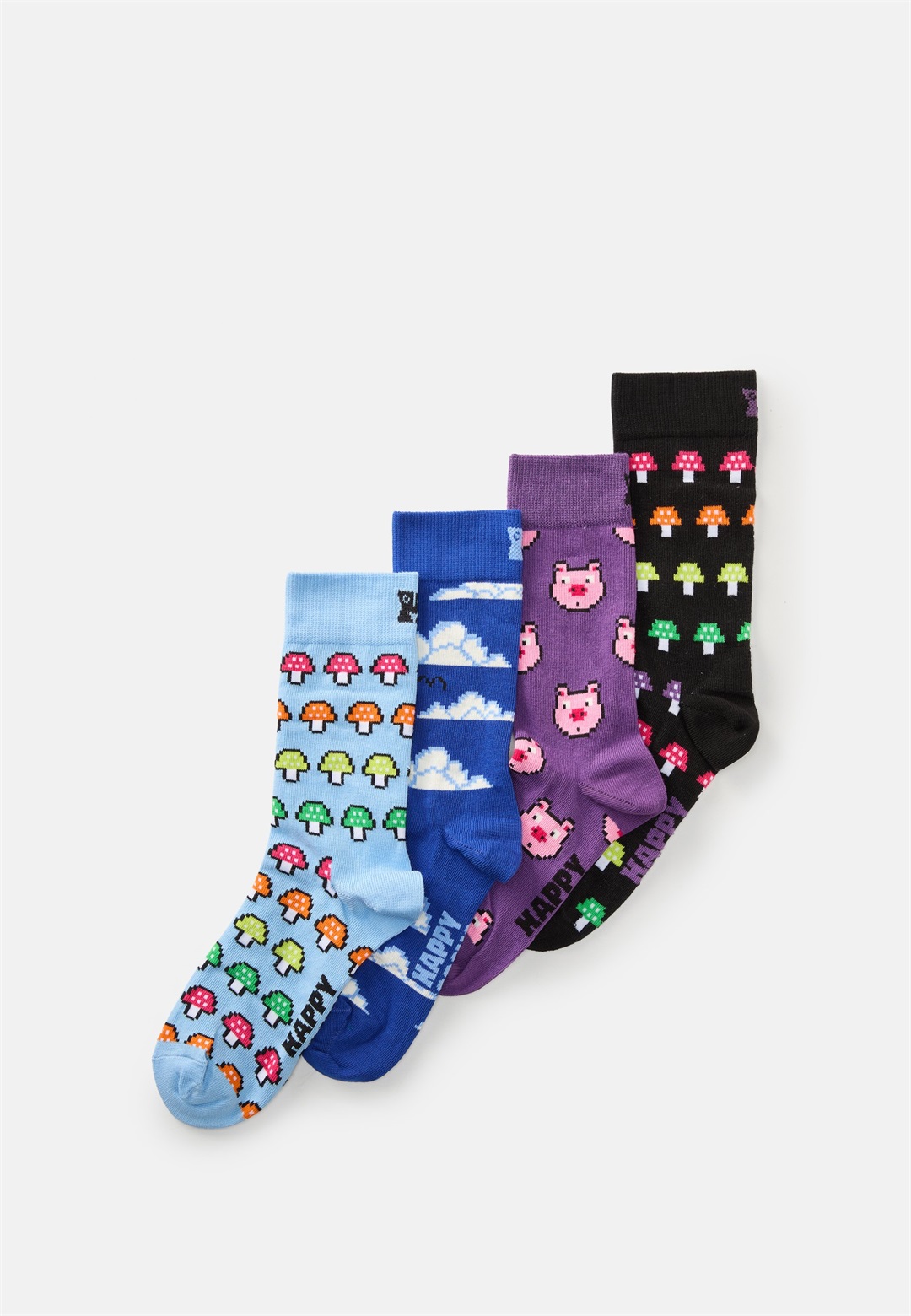 Happy Socks MUSHROOM STRIPE CLOUD PIG SOCKS UNISEX 4 PACK - Socken - multi/mehrfarbig