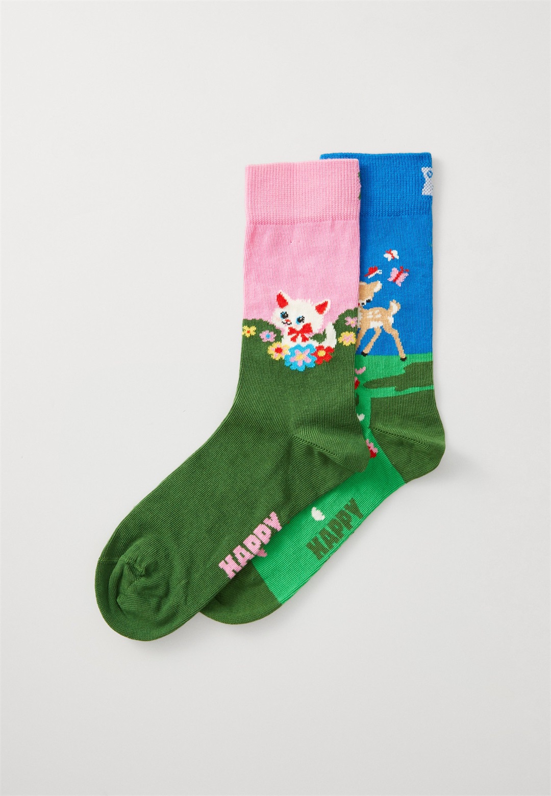 Happy Socks KITTEN AND FLOWERS & DEER UNISEX 2 PACK - Socken - multi/pink