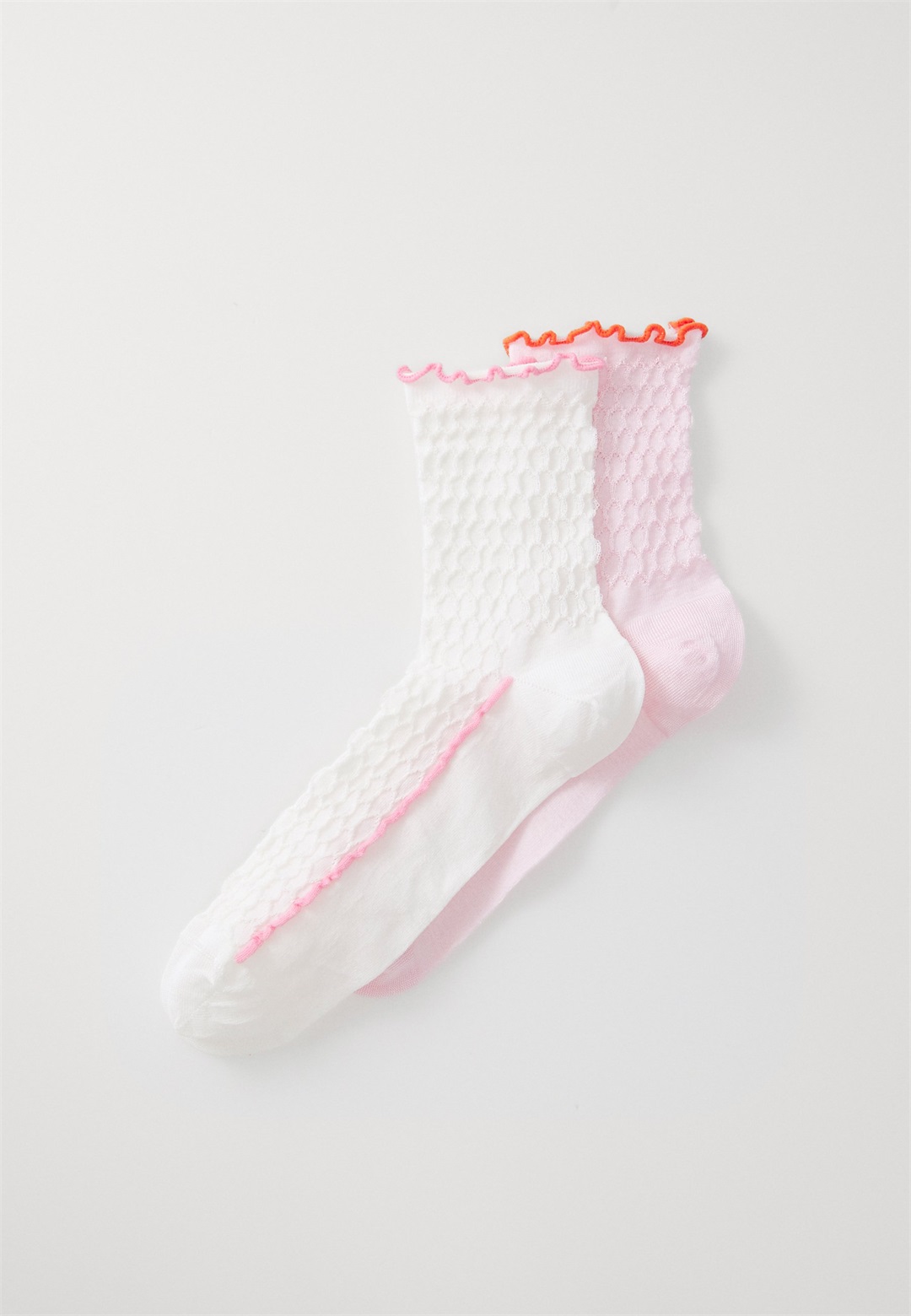 Happy Socks STRUCTURE SLINKY 1/4 CREW SOCKS UNISEX 2 PACK - Socken - pink