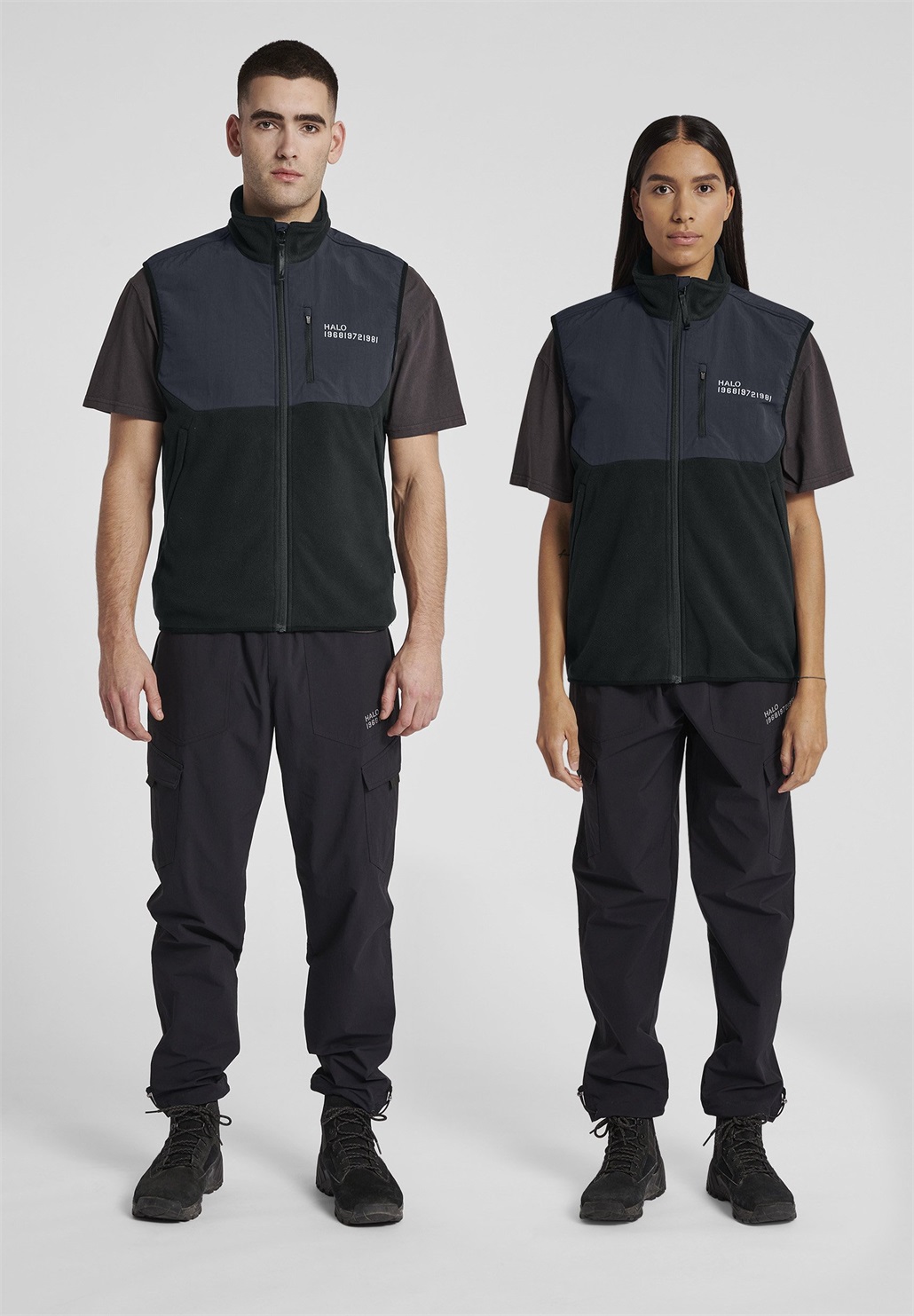 HALO BLOCKED - Weste - black/black denim