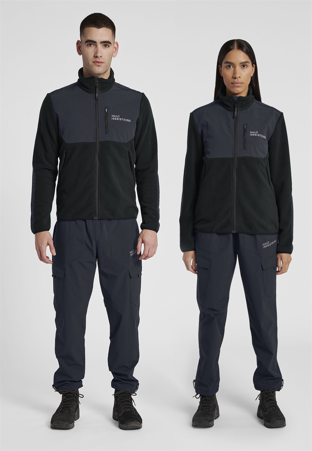 HALO BLOCKED - Fleecejacke - black/black denim