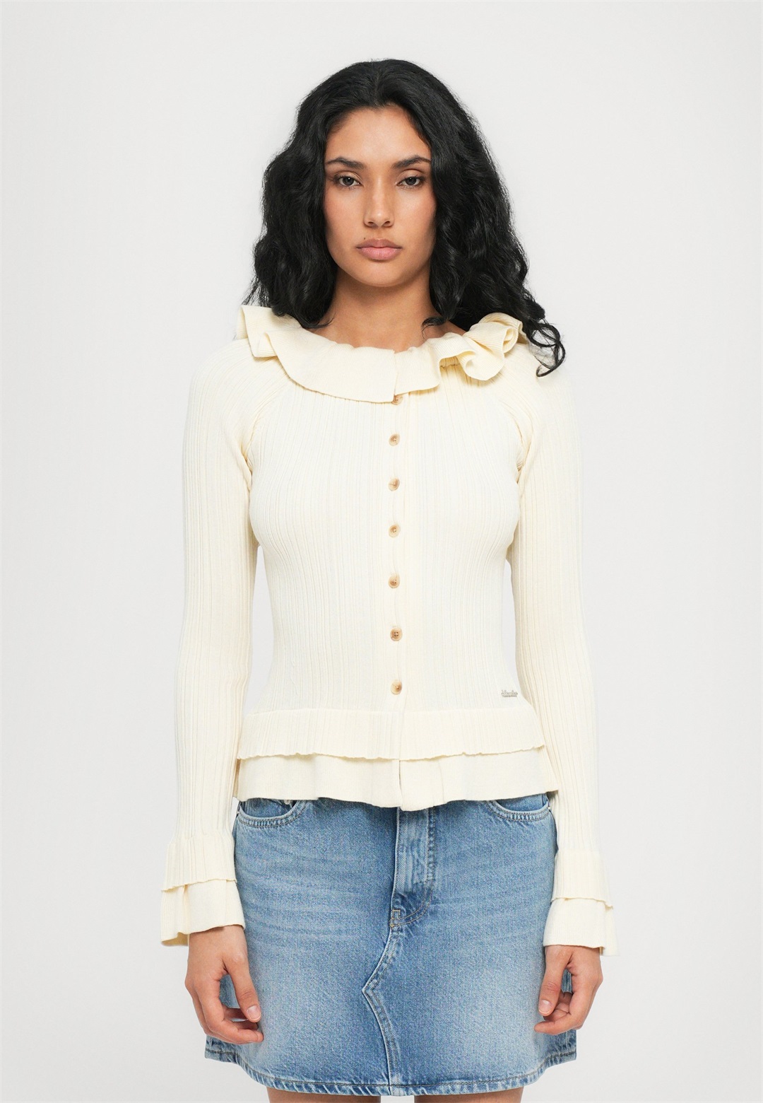 Holzweiler RIPPLE CARDIGAN - Strickjacke - ecru/offwhite