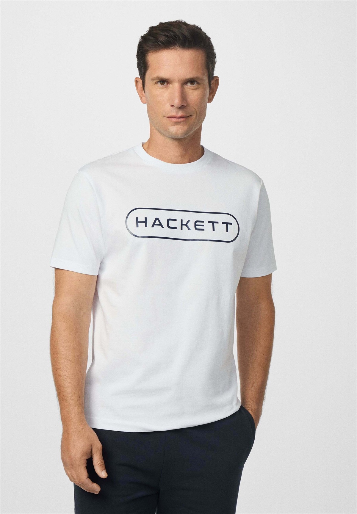 Hackett London T-Shirt print - optic white/weiß