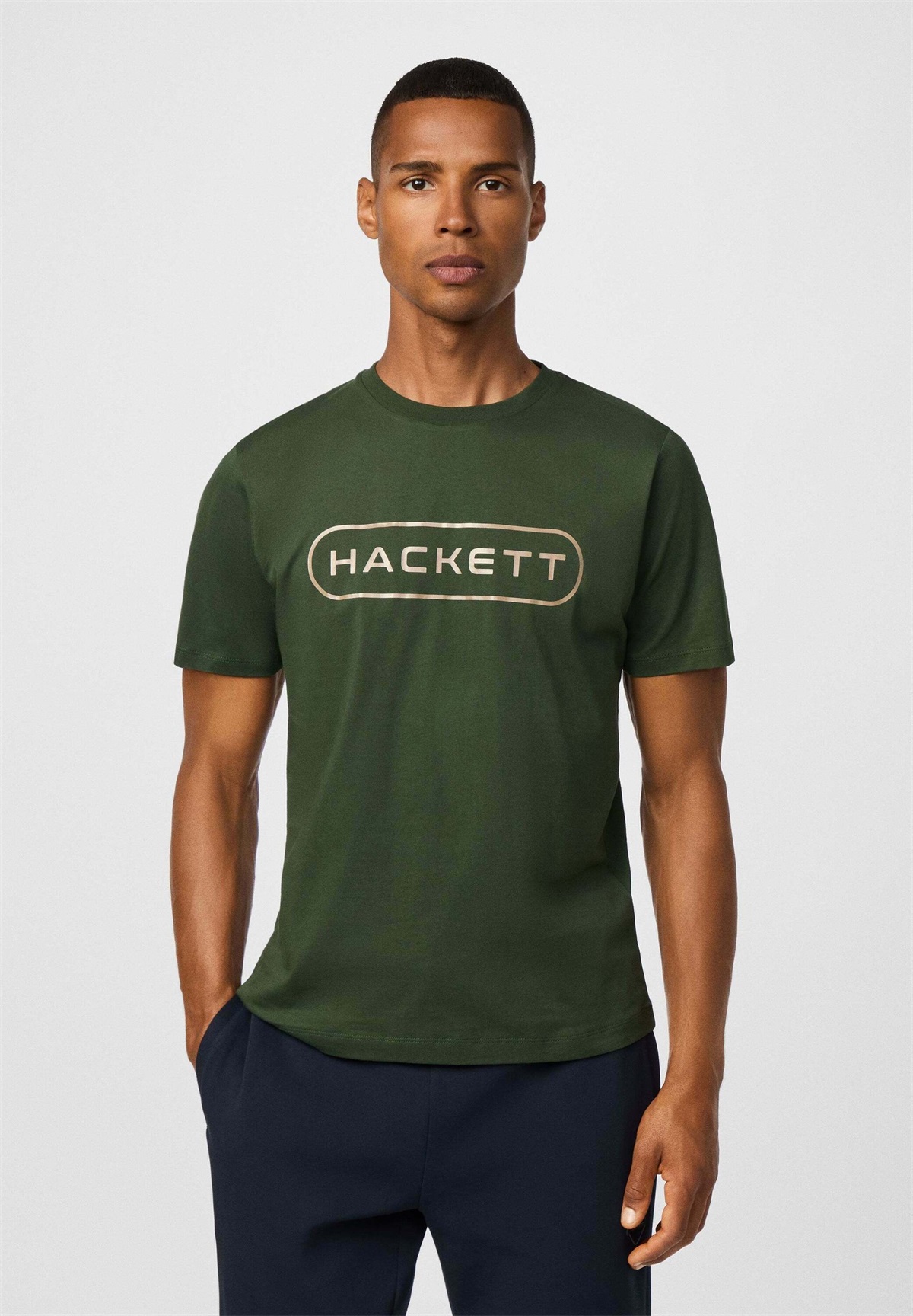 Hackett London T-Shirt print - harvard khaki green/dunkelgrün