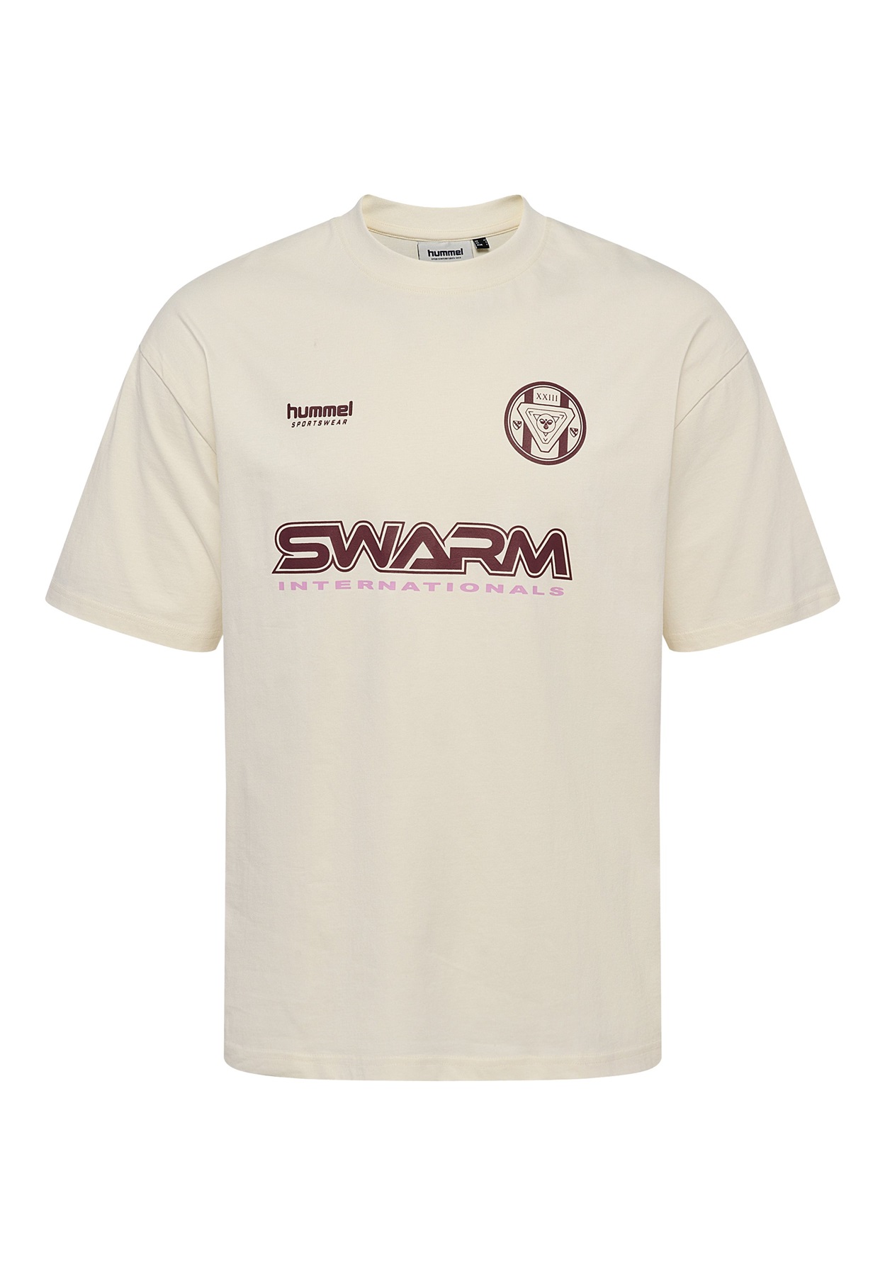 Hummel LOOSE SS 23 - T-Shirt print - tofu/offwhite
