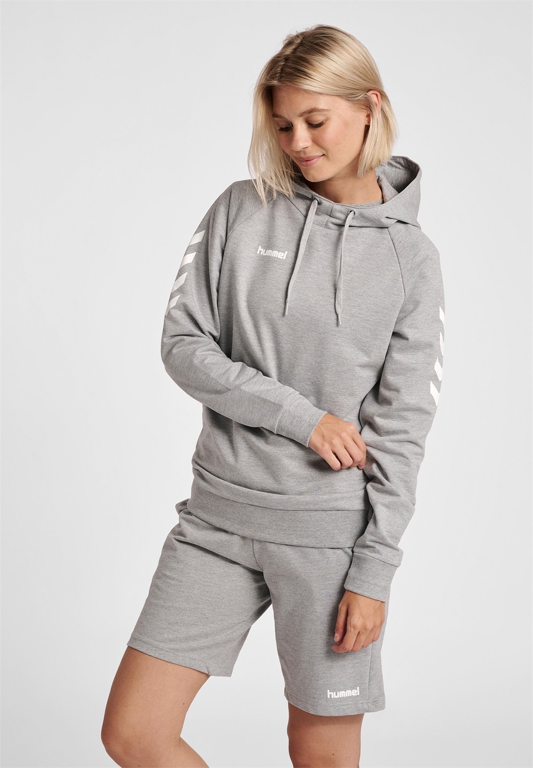 Hummel GO HOODIE WOMAN - Kapuzenpullover - grey melange/grau