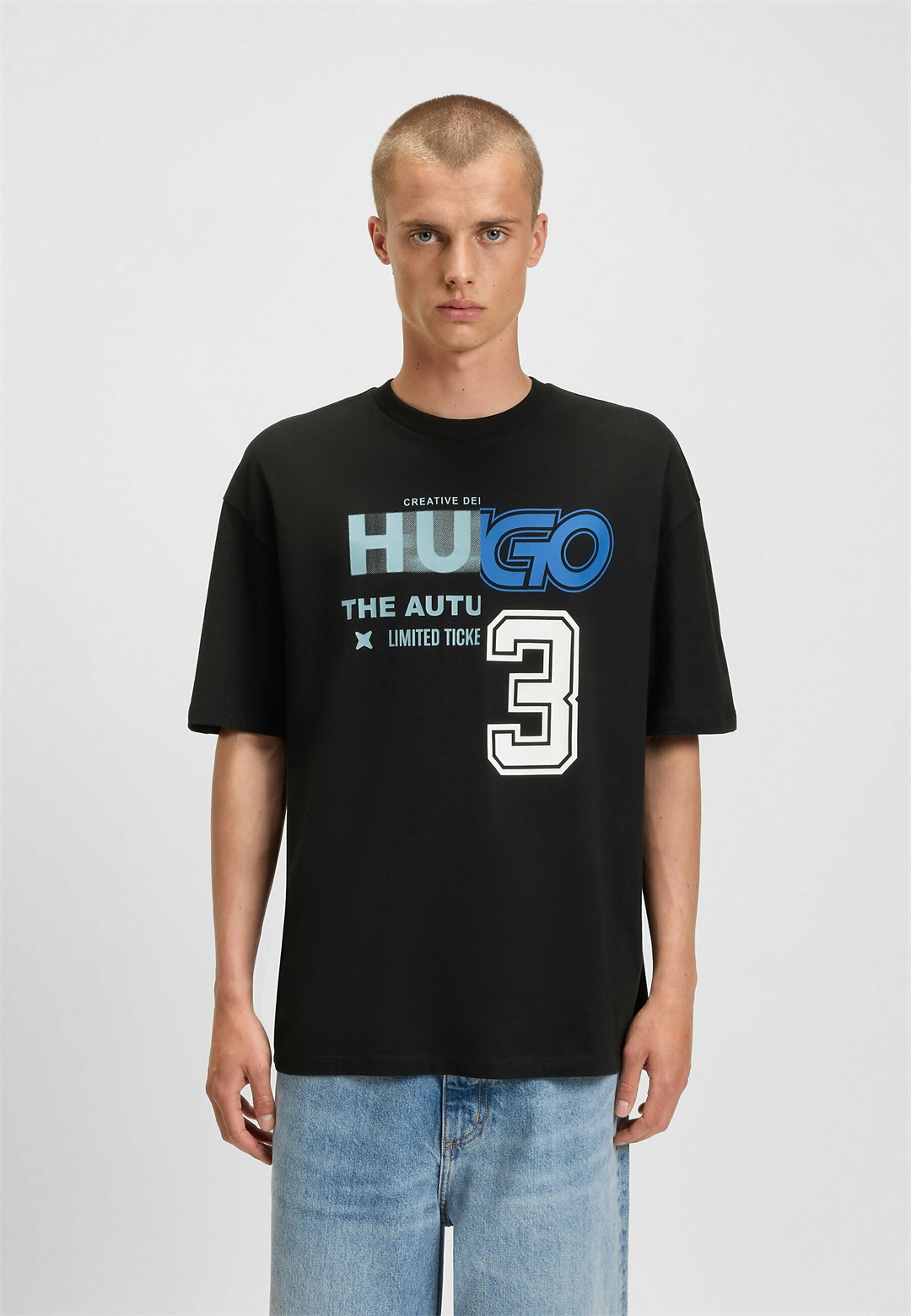 HUGO NESITE - T-Shirt print - black one/schwarz