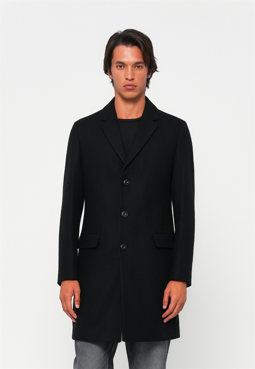 HUGO MIGOR - Klassischer Mantel - black/schwarz