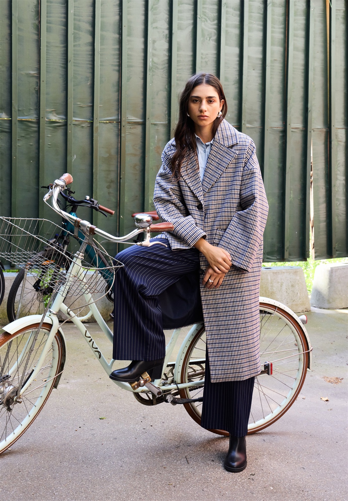 ICHI IHEMMALU - Klassischer Mantel - dark navy multi check/dunkelblau