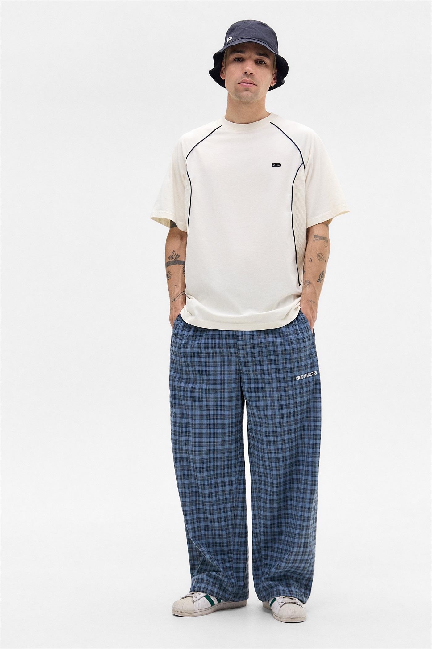 iets frans... WAFFLE PANEL UNISEX - T-Shirt basic - ecru/offwhite