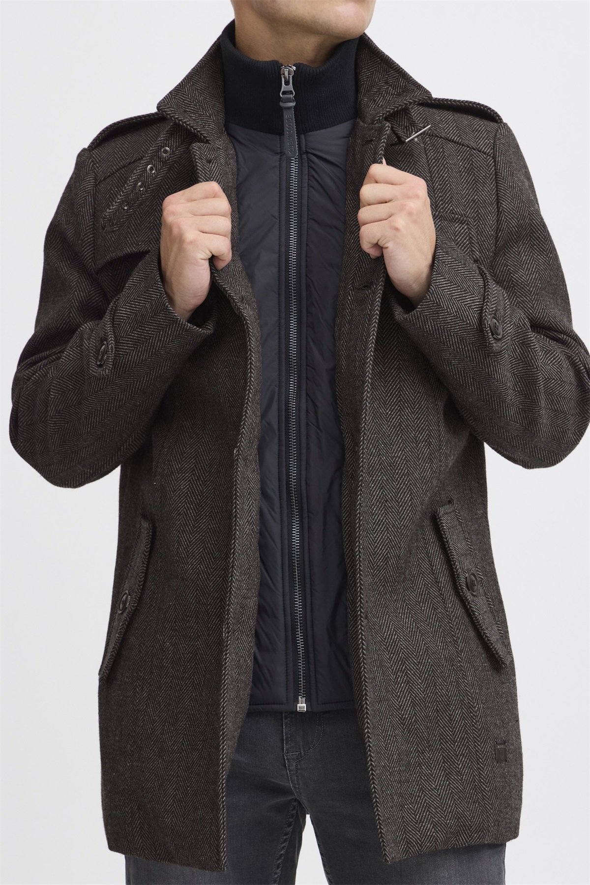 INDICODE JEANS IDBRANDAN - Kurzmantel - dark coal/anthrazit