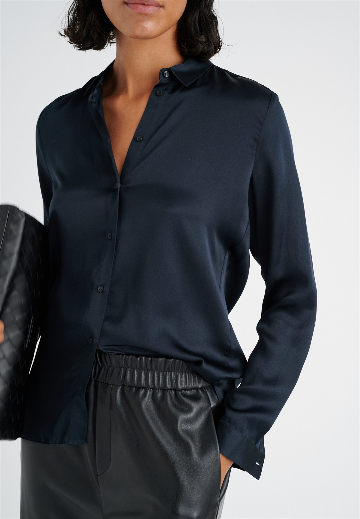 InWear LEONORE PREMIUM - Hemdbluse - marine blue/dunkelblau meliert