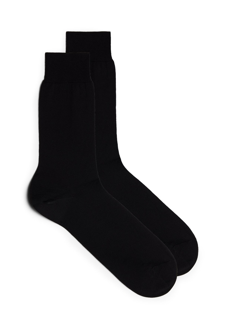 IUMAN Intimissimi Uomo KURZE AUS MERCERISIERTER - Socken - black, anthracite, mottled black/schwarz