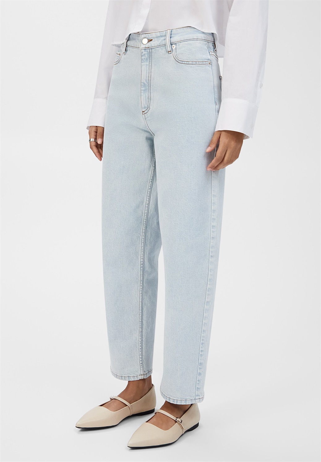 IVY OAK PETRA - Wide Leg - washed light blue/bleached denim
