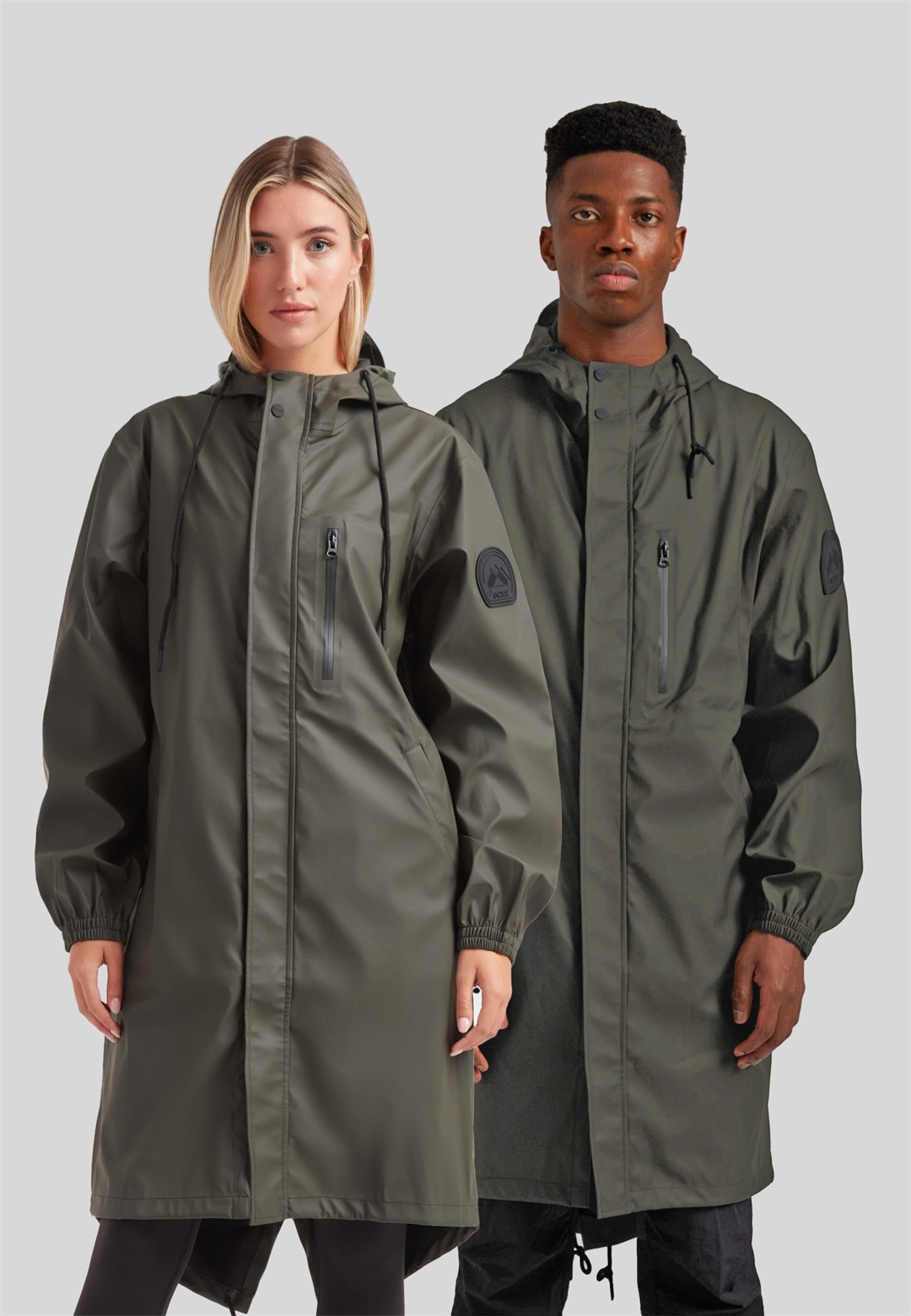 JACK1T ELEMENTS LONGLINE HOODED RAINCOAT - Parka - KHAKI/khaki
