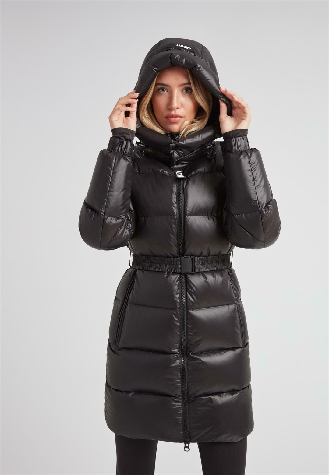 JACK1T EZ BELTED DOWN PUFFER LUX - Daunenmantel - black black/schwarz