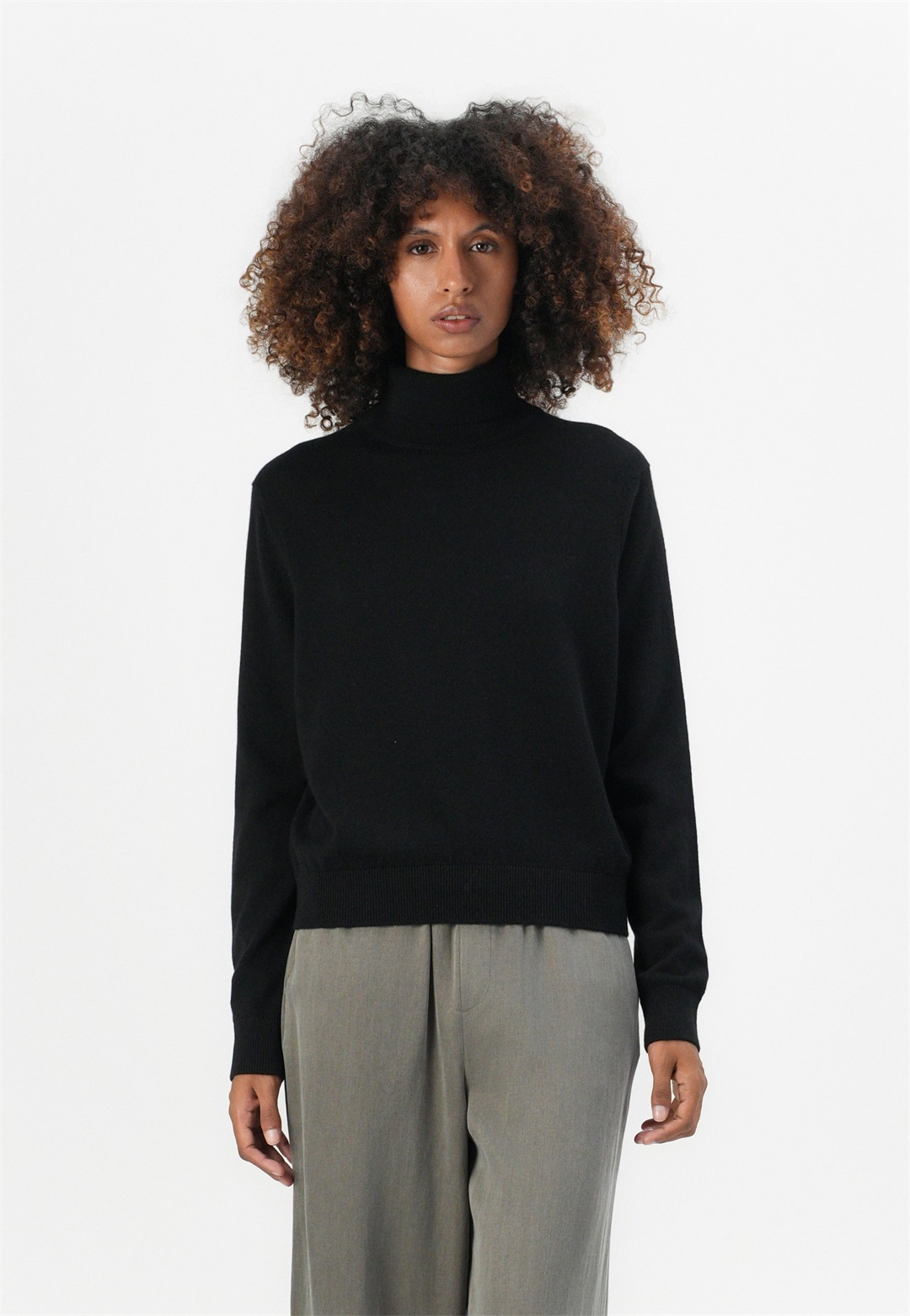 Johnstons of Elgin CLASSIC ROLL NECK SWEATER - Strickpullover - black/schwarz