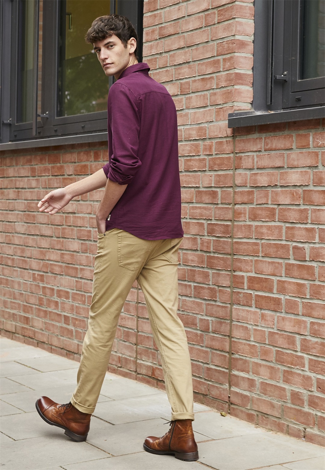 Jack & Jones JFWRUSSEL - Schnürstiefelette - cognac