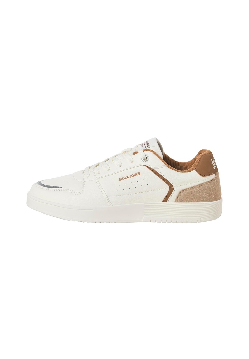 Jack & Jones JFWEALING - Sneaker low - marshmallow detail cognac/offwhite