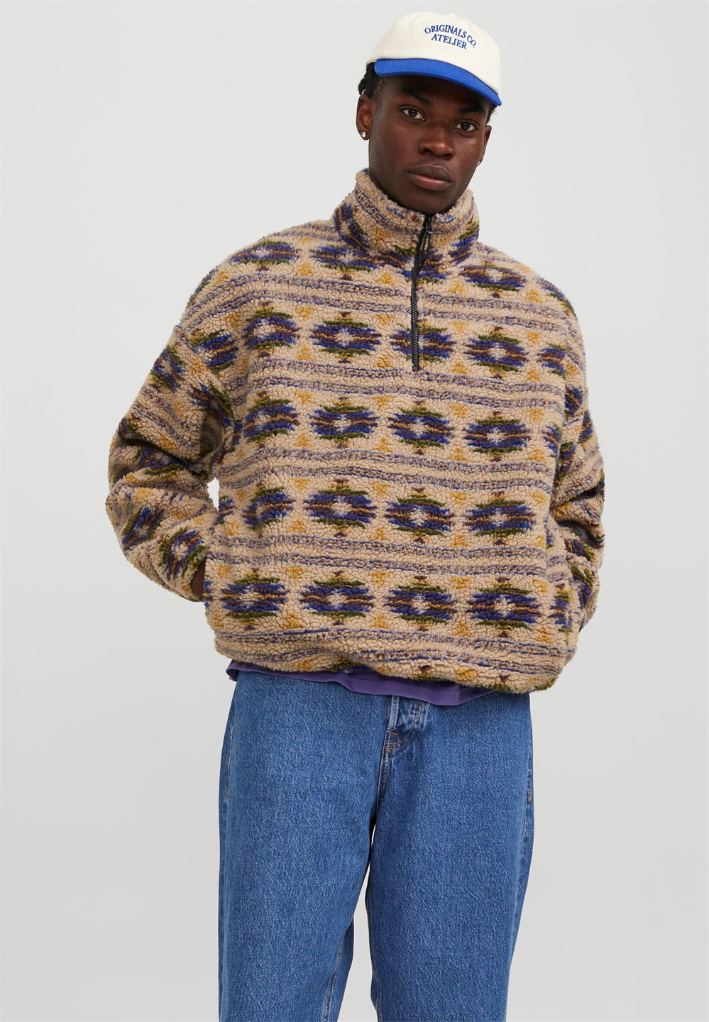 Jack & Jones JORDIAMOND - Fleecejacke - crockery/beige