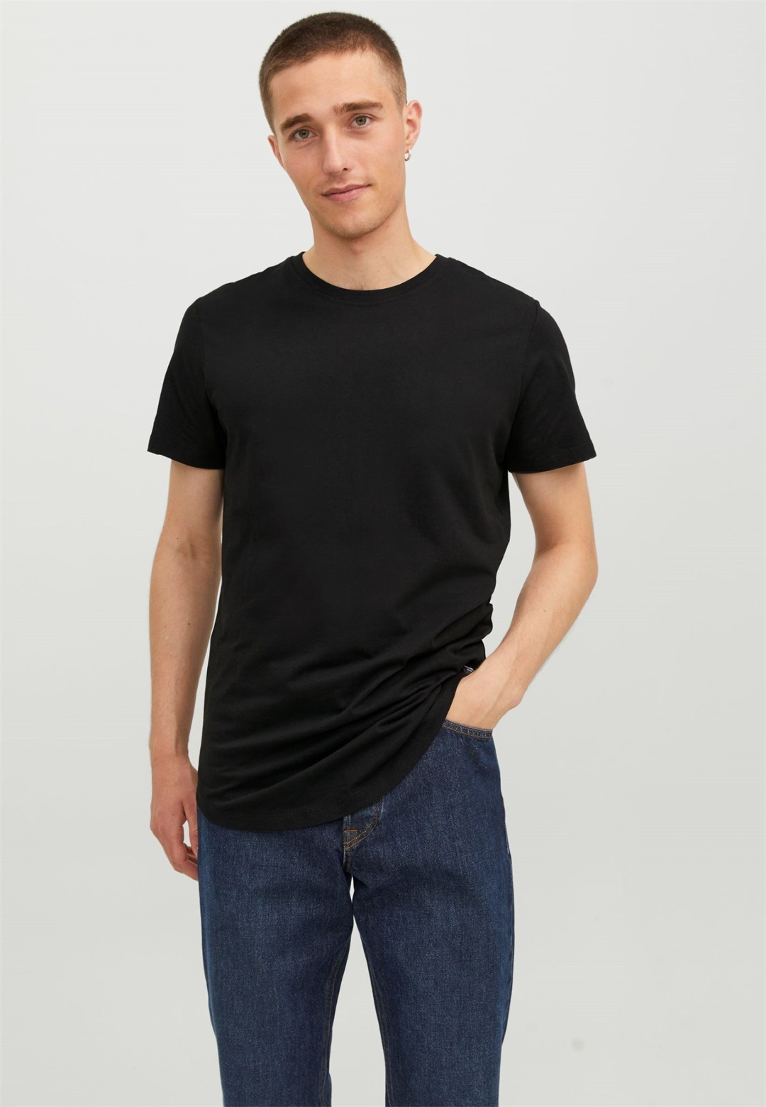 Jack & Jones JJENOA TEE CREW NECK - T-Shirt basic - black/schwarz