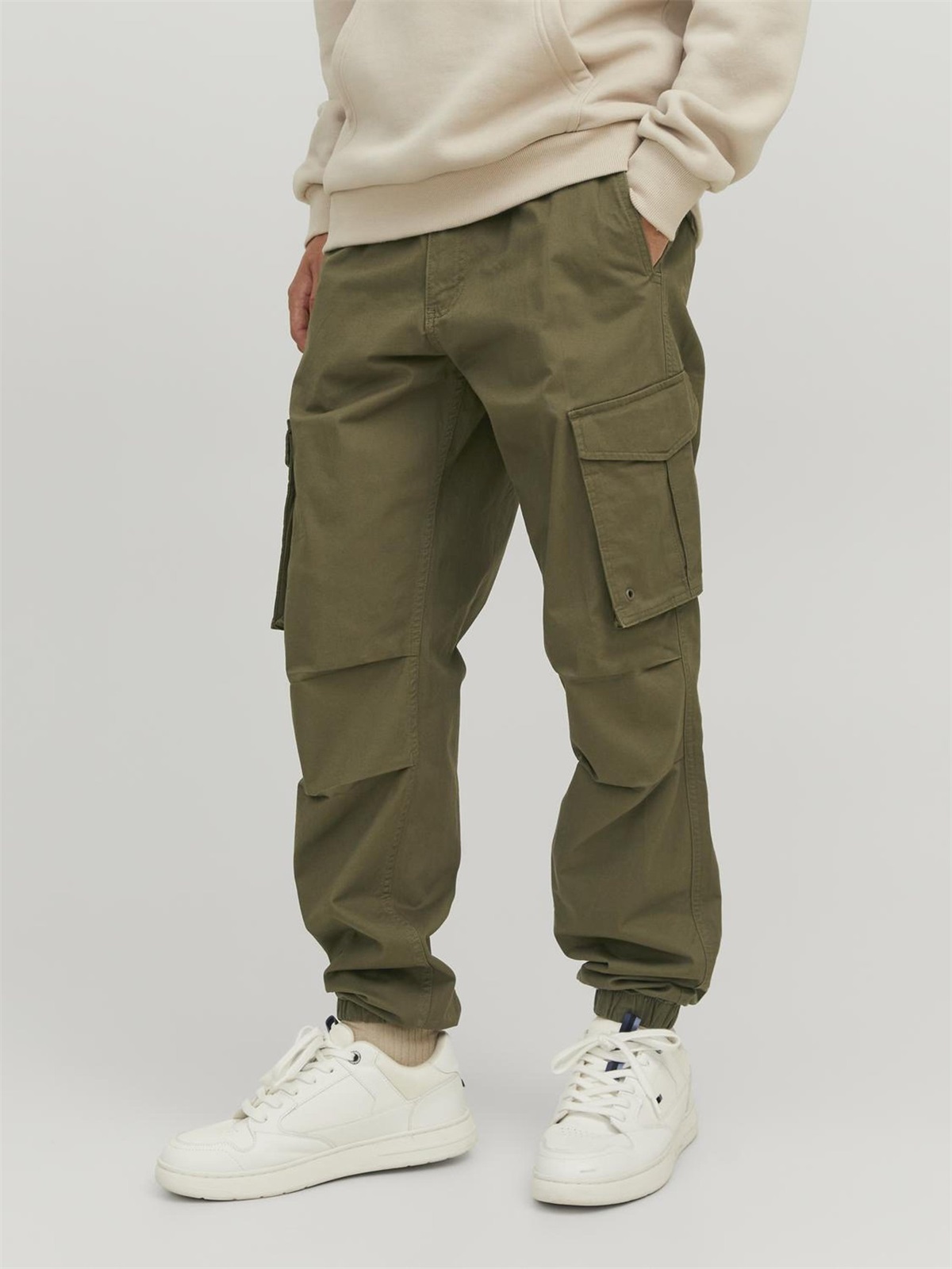 Jack & Jones JPSTKANE JJNOAH CUFFED - Cargohose - olive night/oliv-meliert