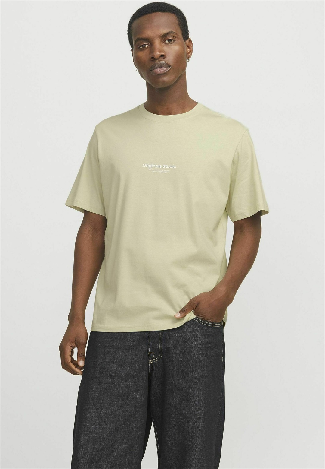 Jack & Jones JORVESTERBRO CREW NECK - T-Shirt print - celadon tint/hellgrün