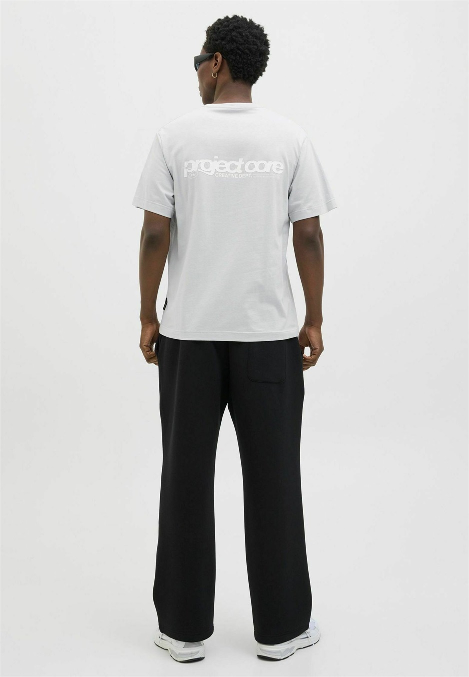 Jack & Jones JCOUNION BACK PRINT TEE CREW - T-Shirt print - gray dawn/grau