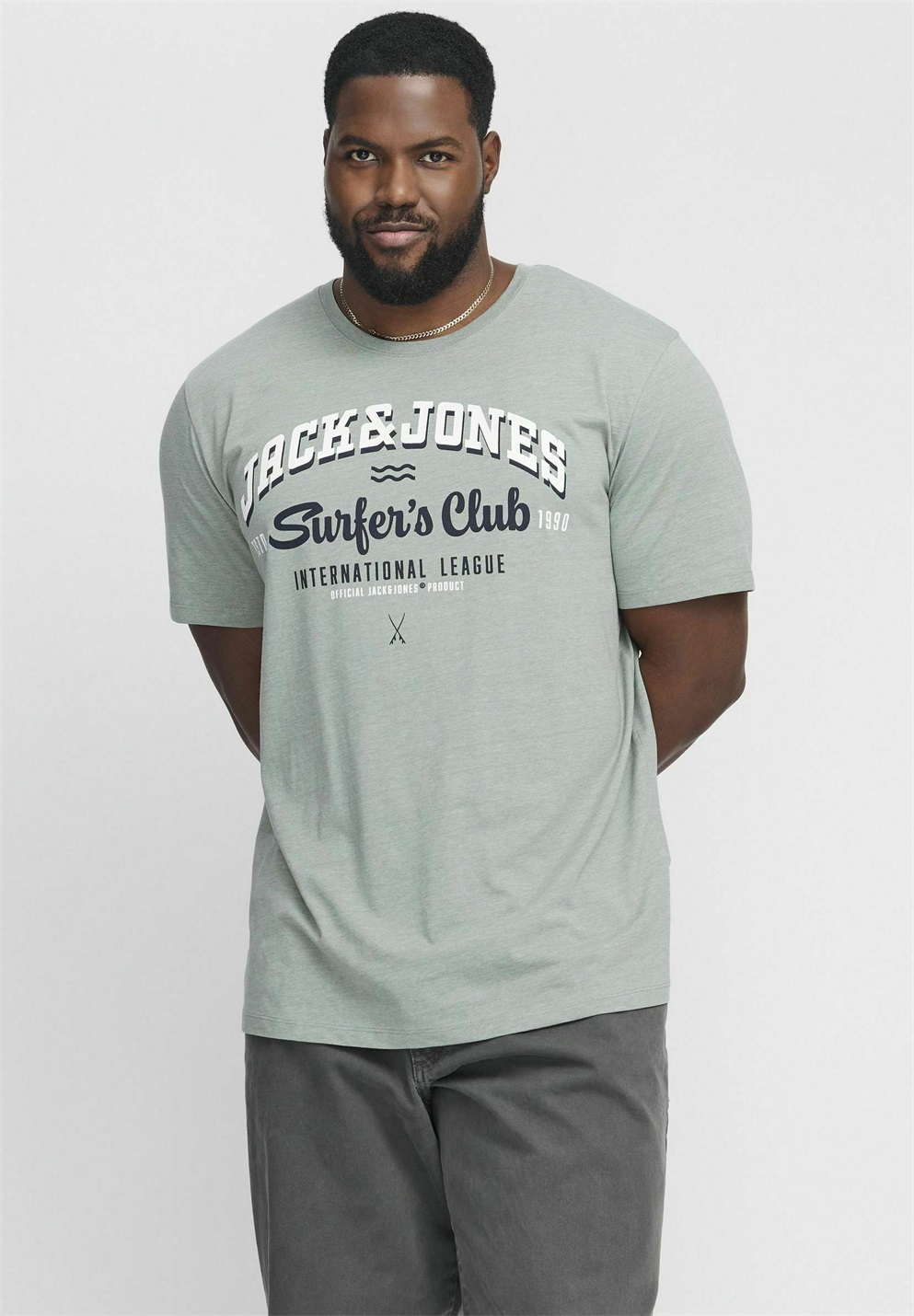 Jack & Jones JJELOGO - T-Shirt print - iceberg green/hellgrün