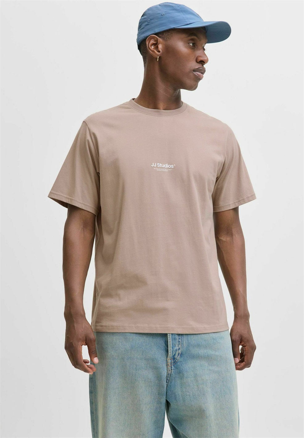 Jack & Jones JJESOHO TEE CREW NECK NOOS - T-Shirt print - mocha meringue/hellbraun