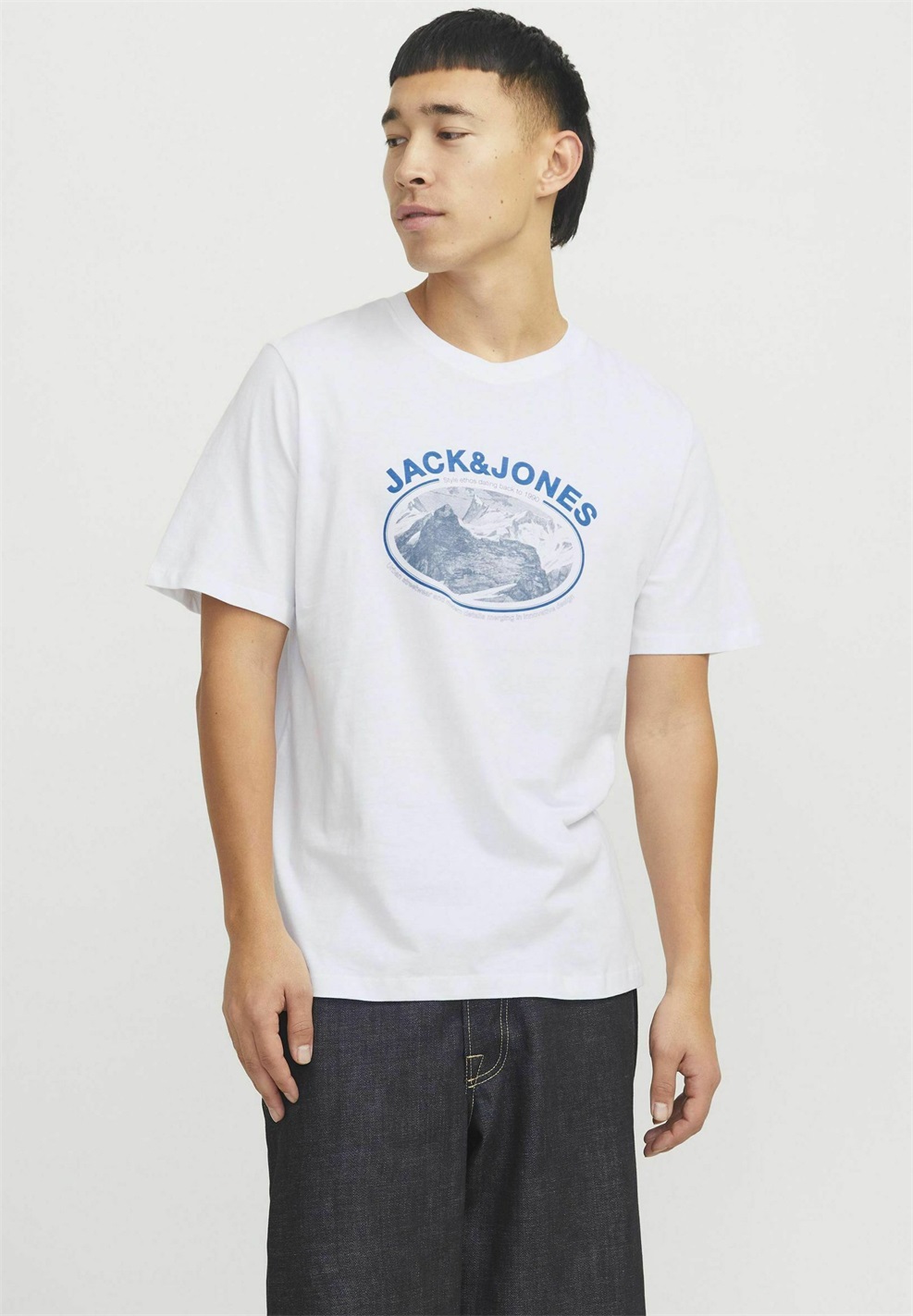 Jack & Jones GEDRUCKT RUNDHALS - T-Shirt print - white/weiß