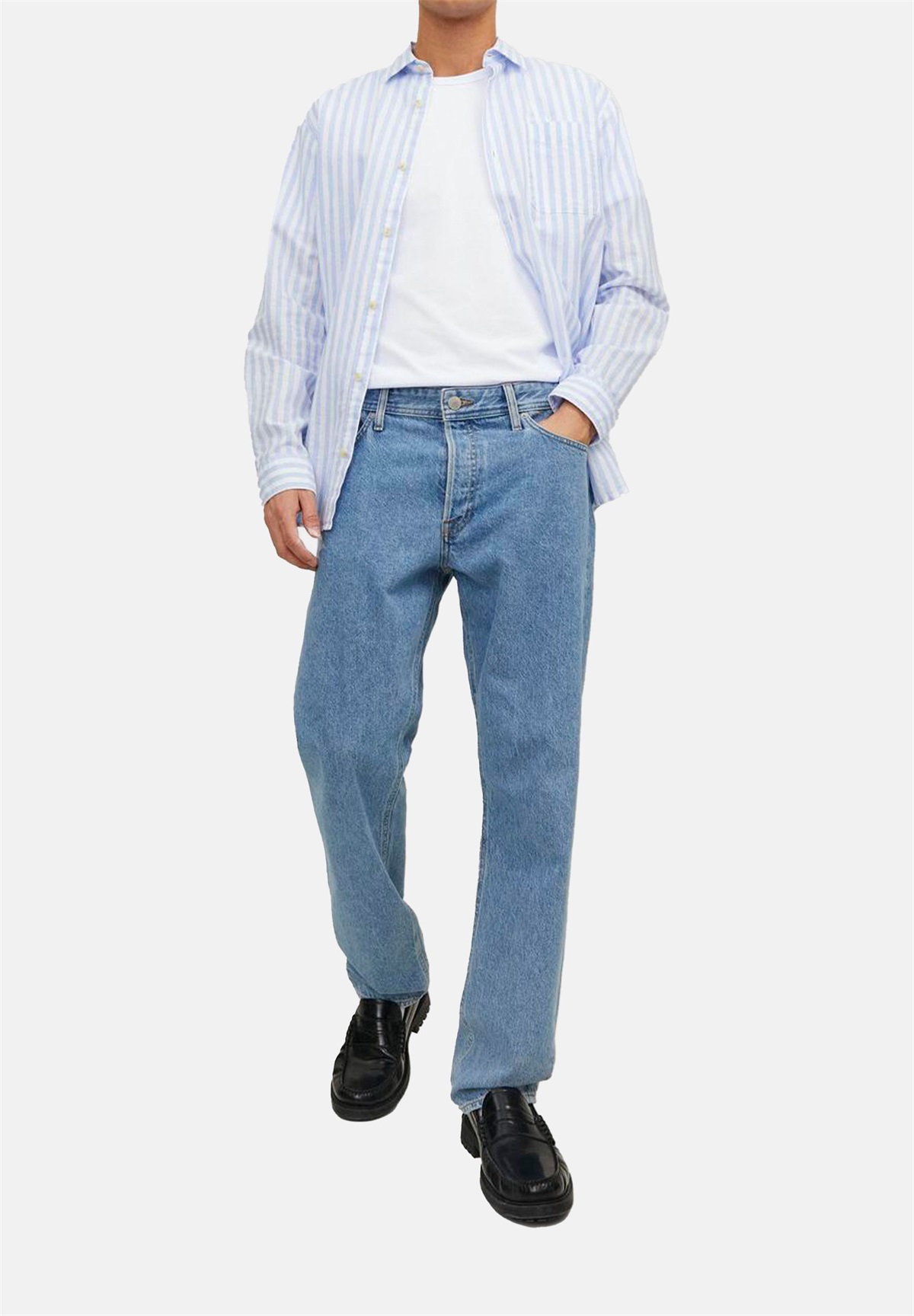 Jack & Jones 3ER PACK - T-Shirt basic - schwarz blau weiß/black denim