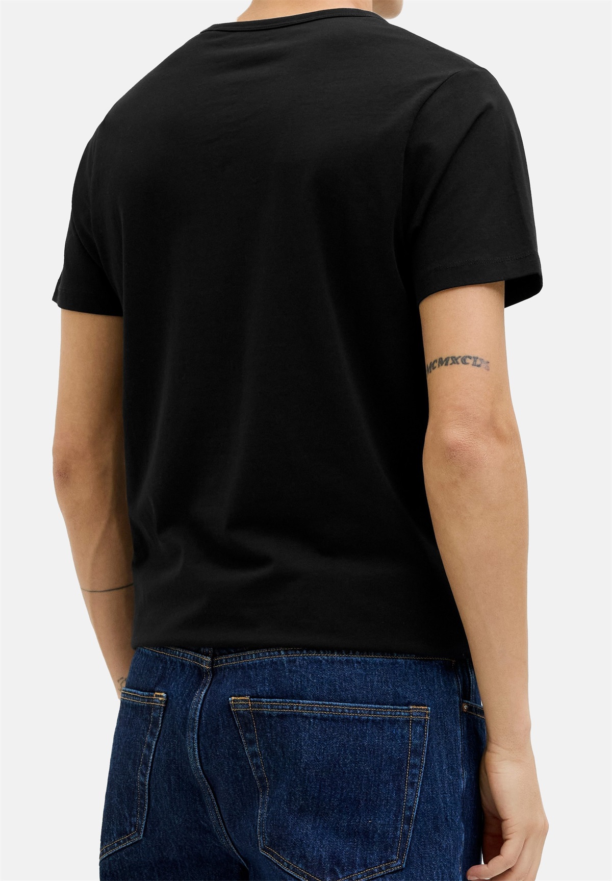 Jack & Jones 4 PACK - T-Shirt basic - schwarz weiß/schwarz