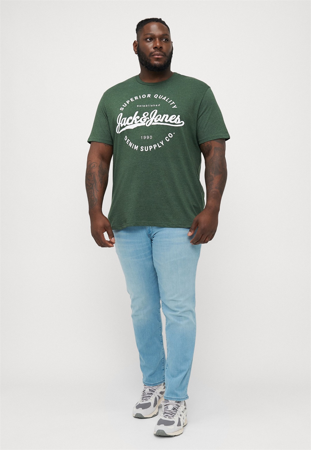 Jack & Jones JJSTANLI TEE CREW NECK 5 PACK - T-Shirt print - white/black/navy/green/steel blue/weiß