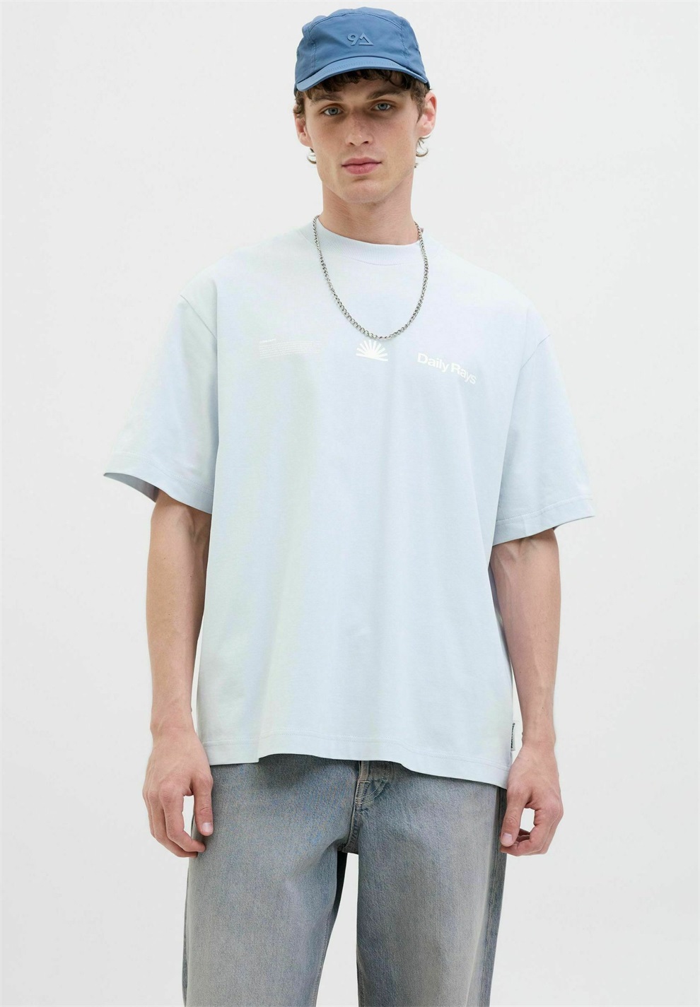 Jack & Jones RUNDHALSAUSSCHNITT - T-Shirt print - gray dawn/grau