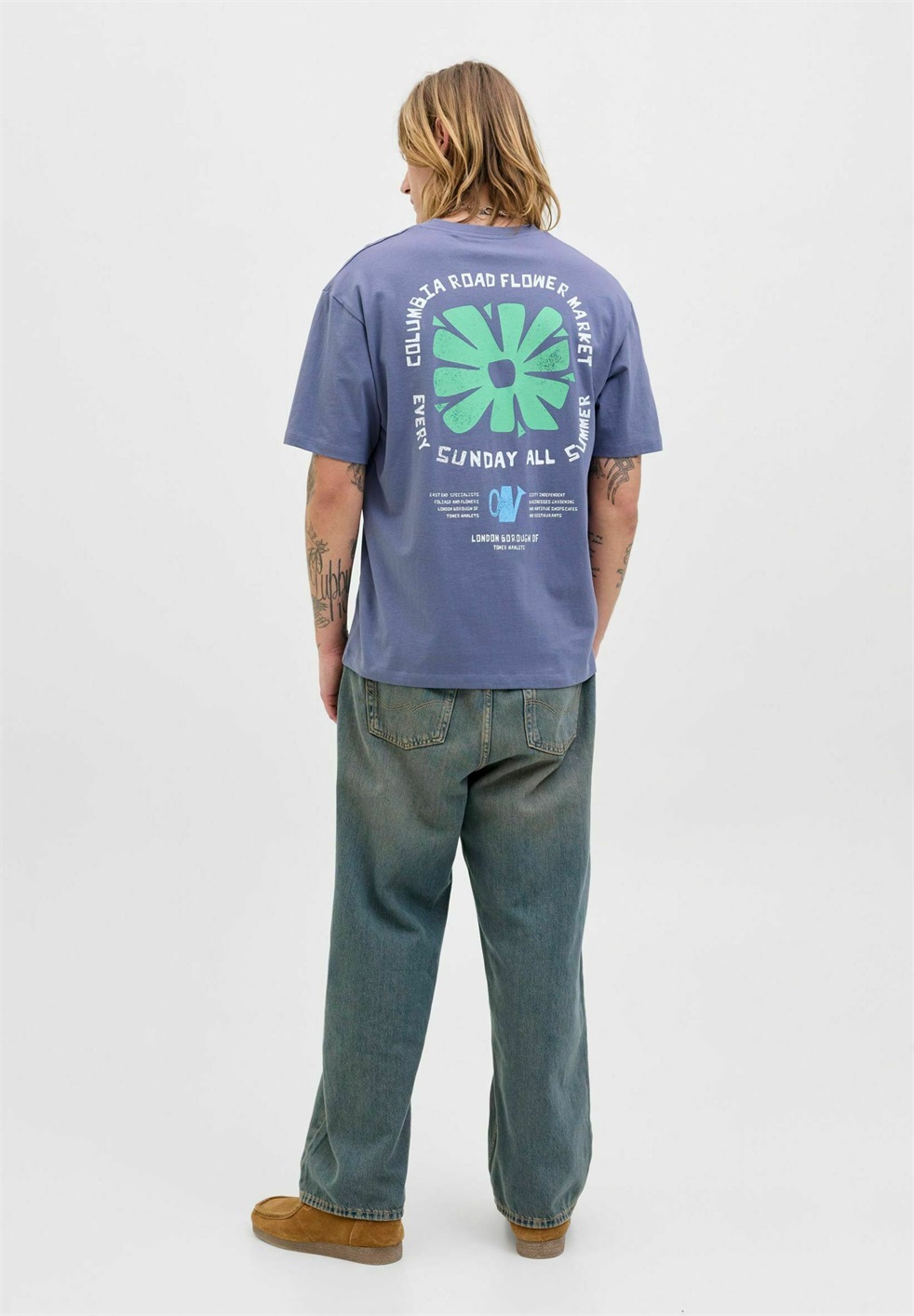 Jack & Jones RUNDHALSAUSSCHNITT - T-Shirt print - nightshadow blue/royal